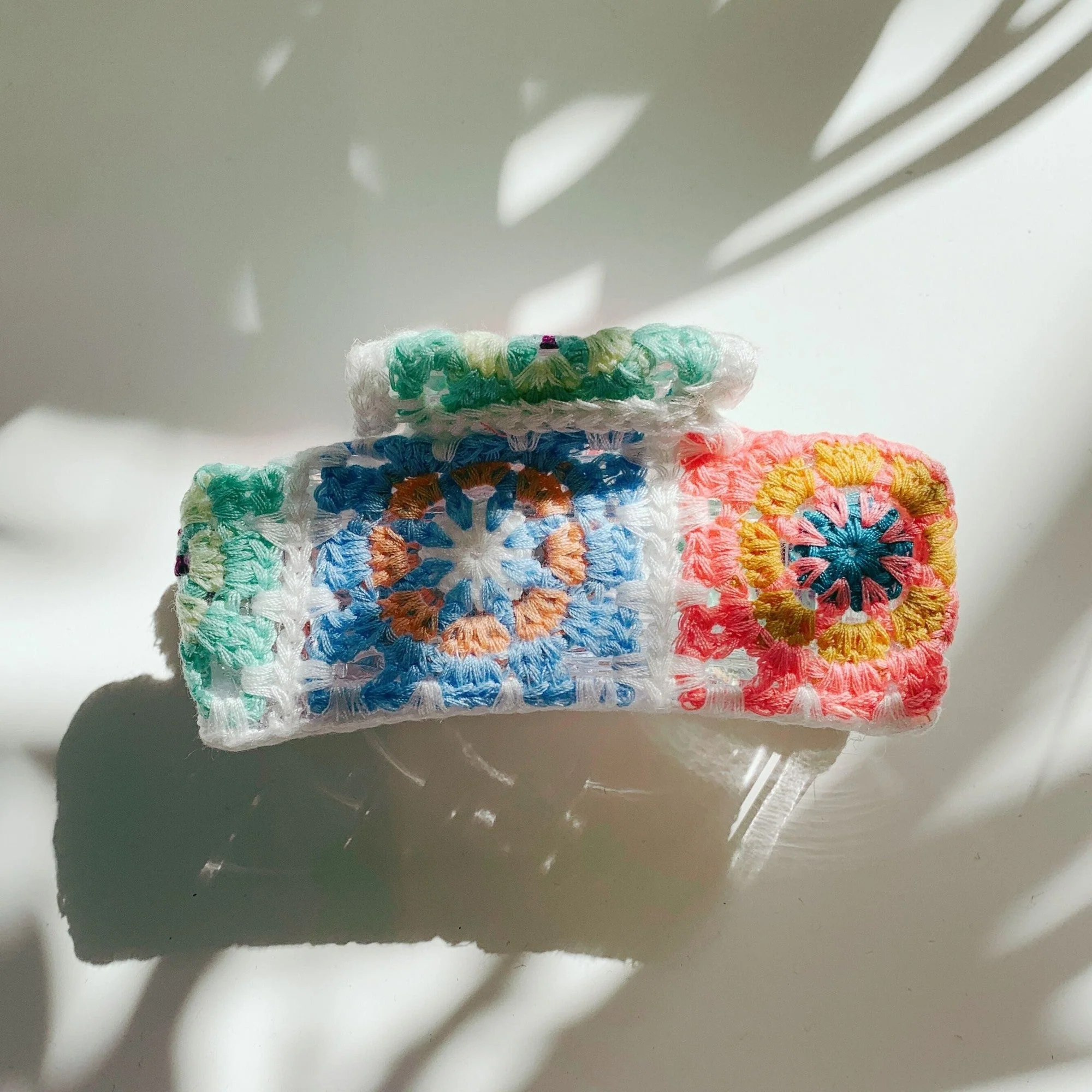 Velvet Claws Granny Square Crochet Covered Hair Claw - Image 2
