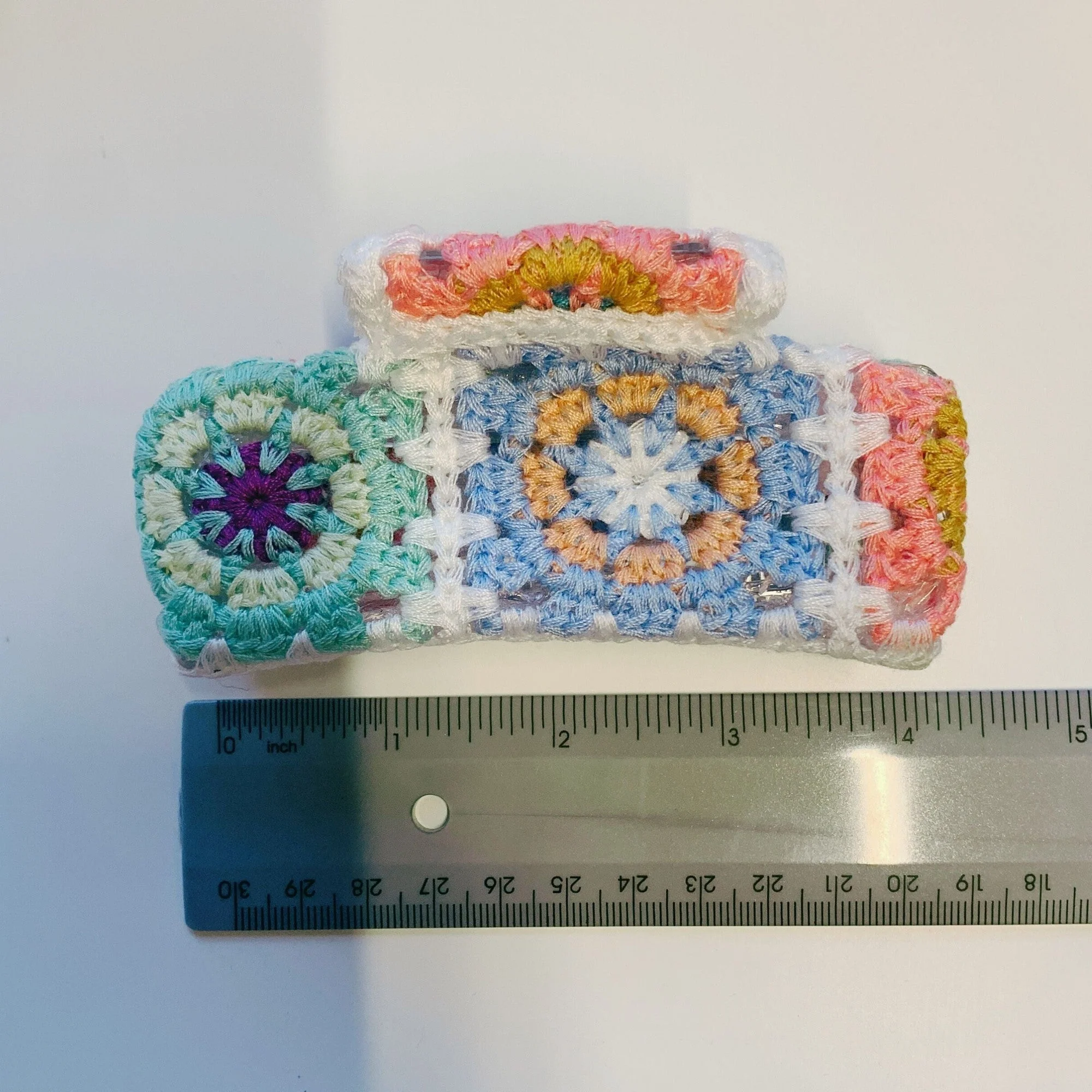 Velvet Claws Granny Square Crochet Covered Hair Claw - Image 7