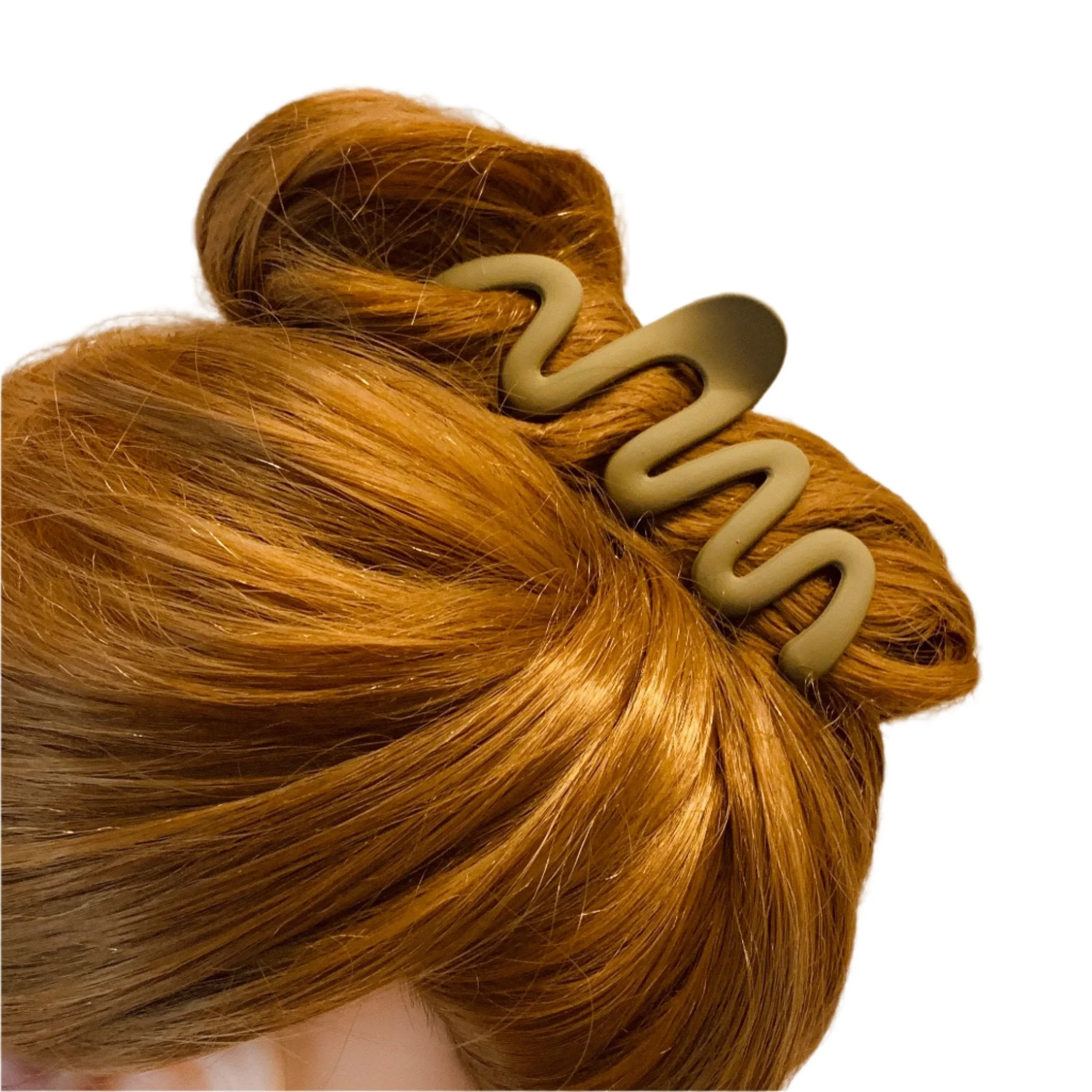 Velvet Claws Hair Clip | '80s Squiggle in Professional Khaki Hair Claw - Image 2
