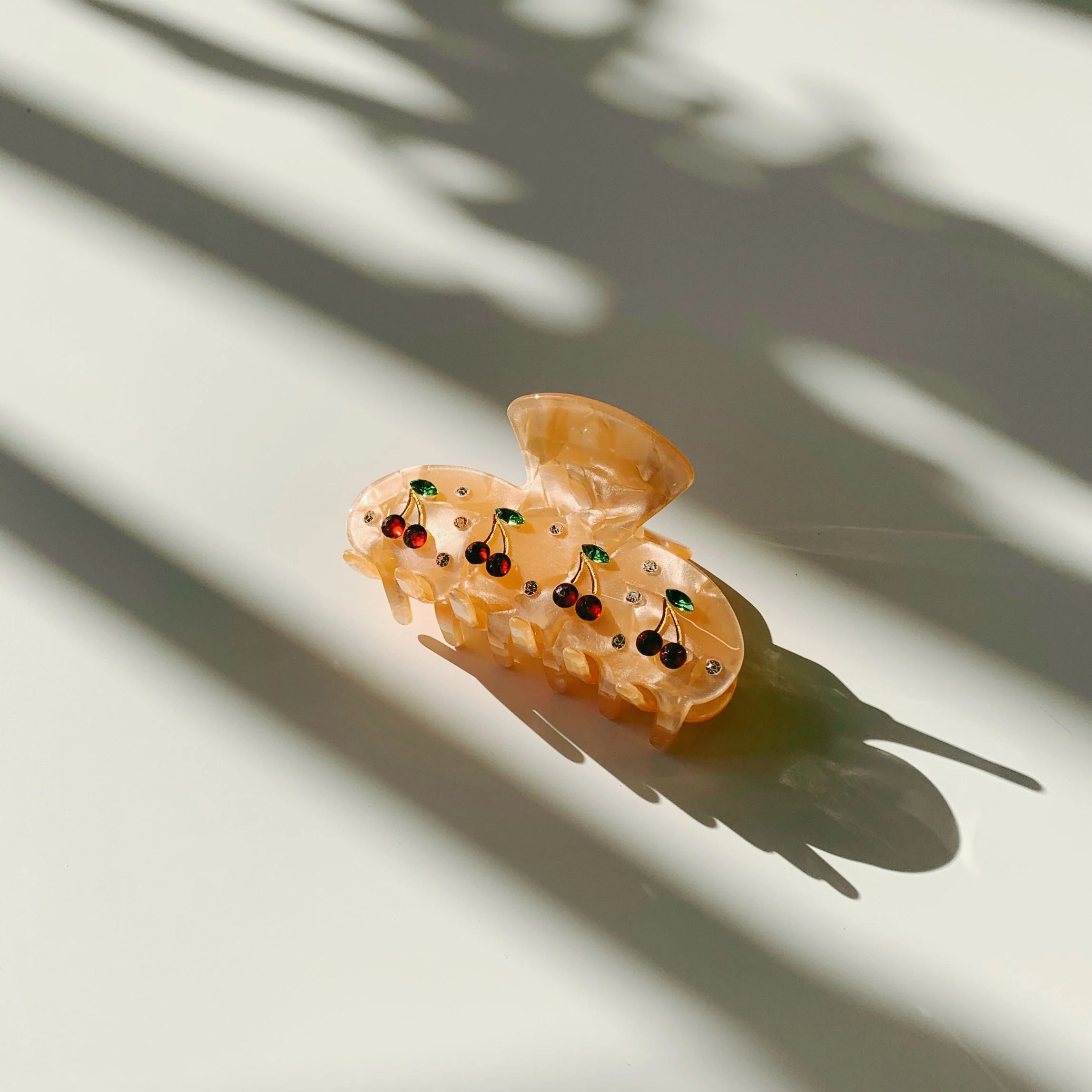 Velvet Claws Hair Clip | Cherries in Crystal Orange Hair Claw - Image 2