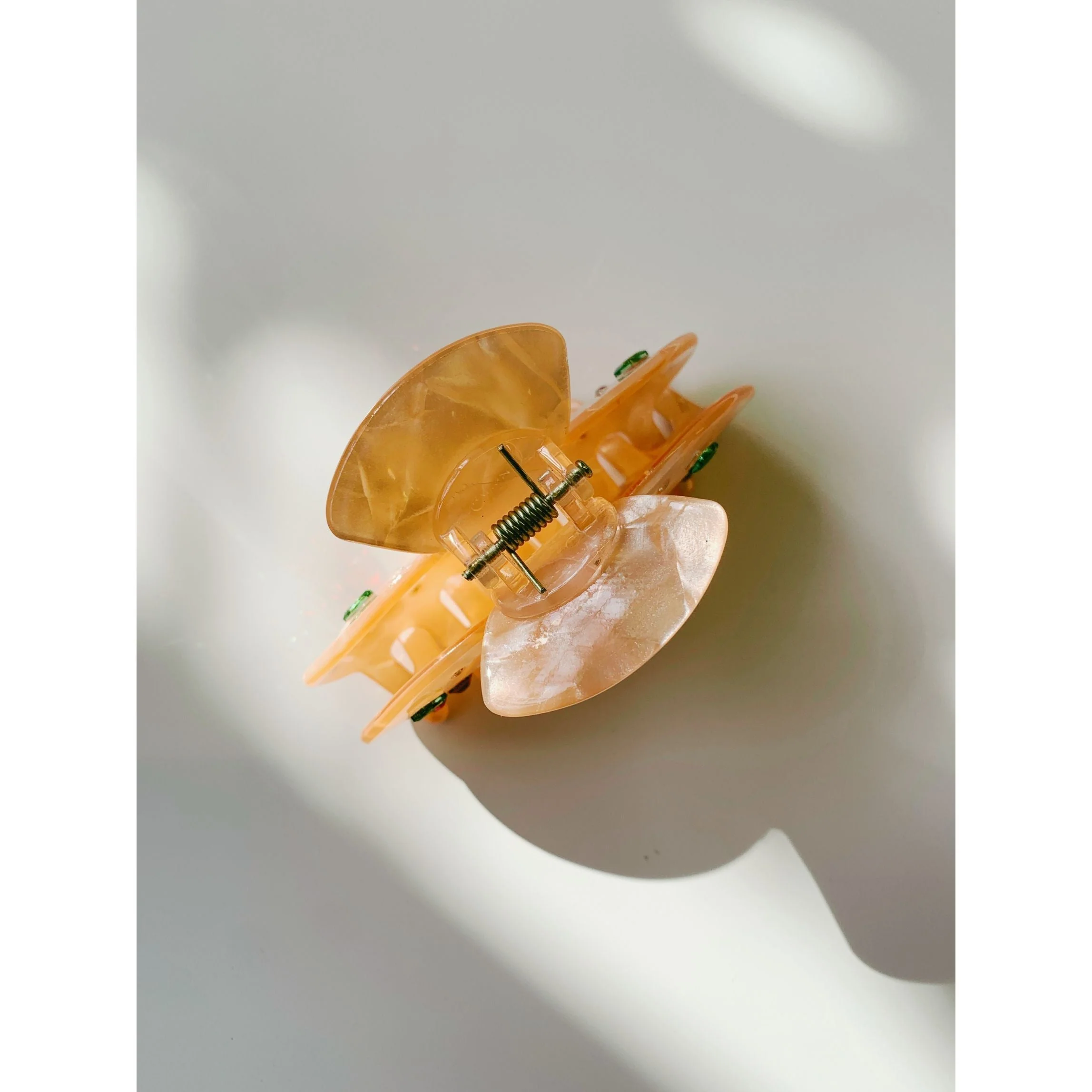Velvet Claws Hair Clip | Cherries in Crystal Orange Hair Claw - Image 4