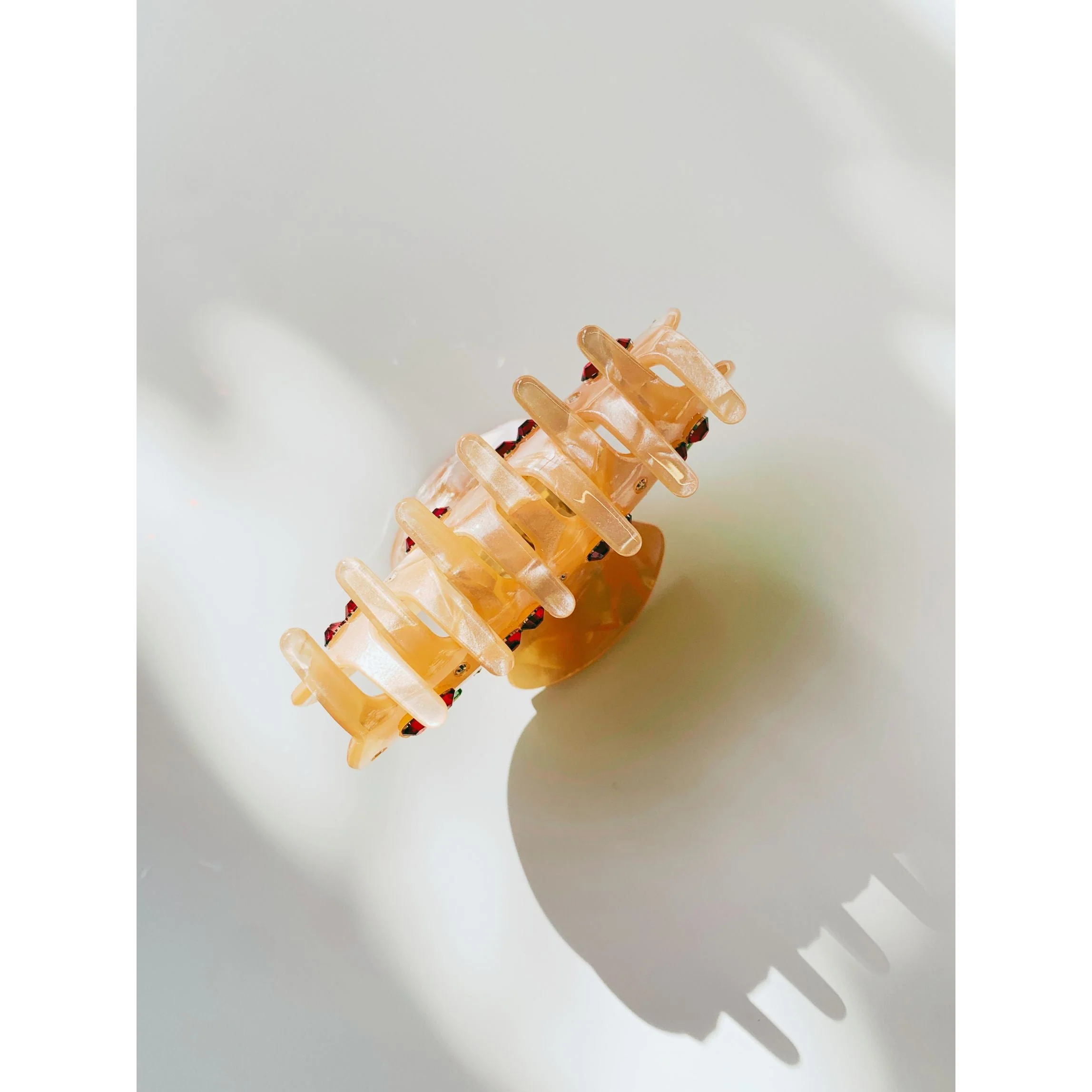 Velvet Claws Hair Clip | Cherries in Crystal Orange Hair Claw - Image 5