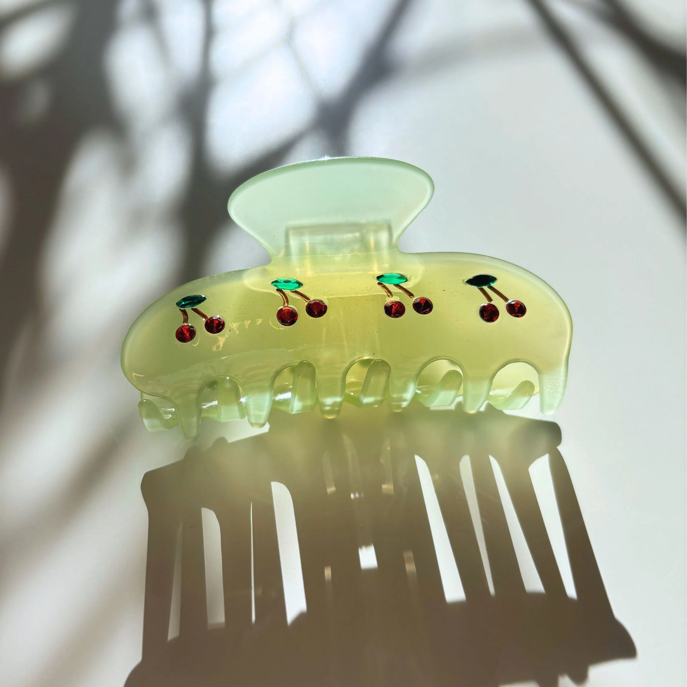 Velvet Claws Hair Clip | Cherries in Mint Ice - Image 3