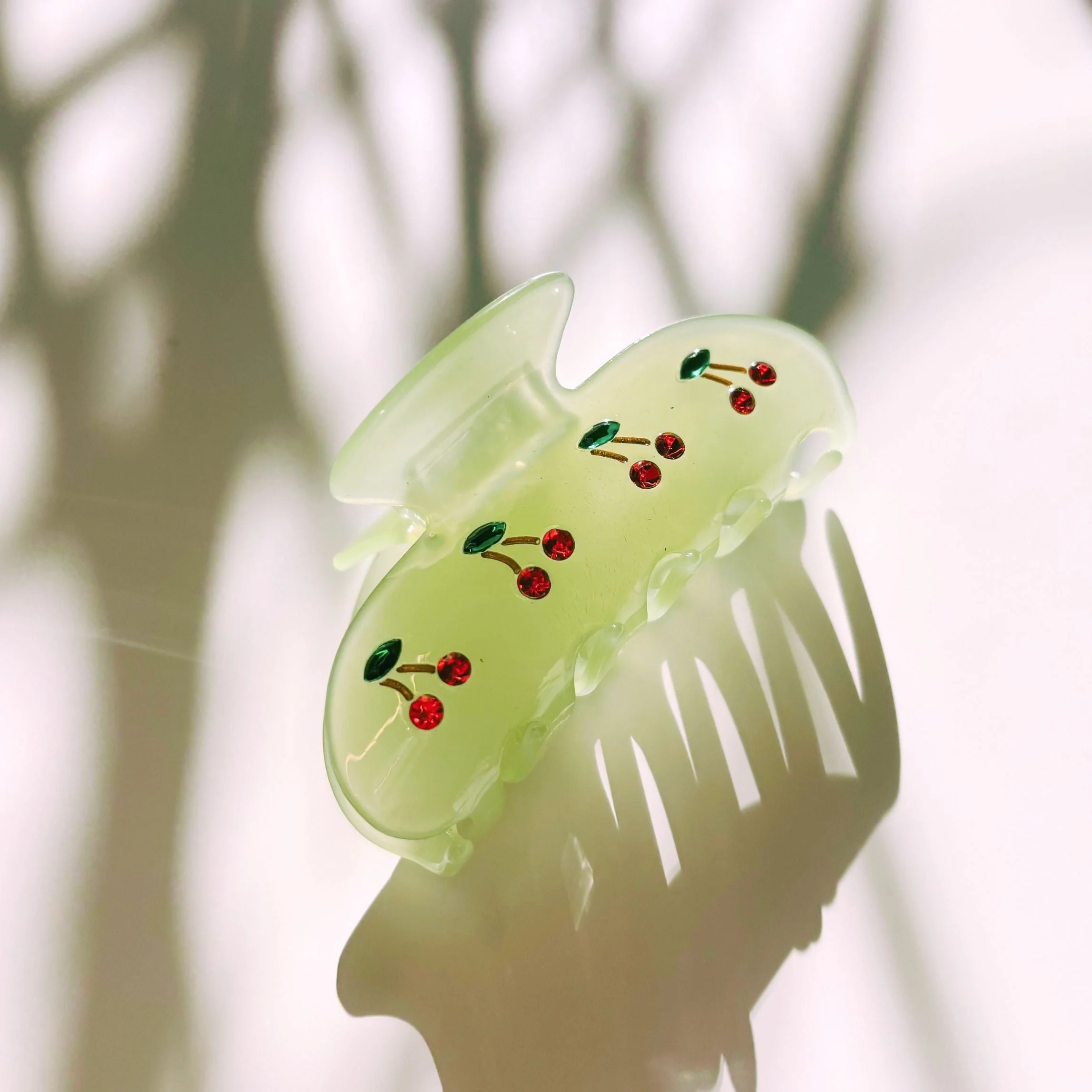 Velvet Claws Hair Clip | Cherries in Mint Ice - Image 6