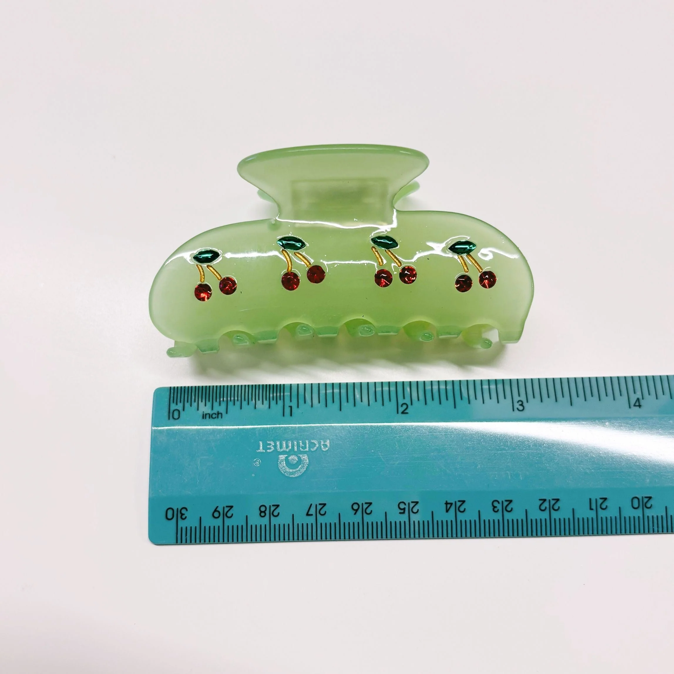 Velvet Claws Hair Clip | Cherries in Mint Ice - Image 8
