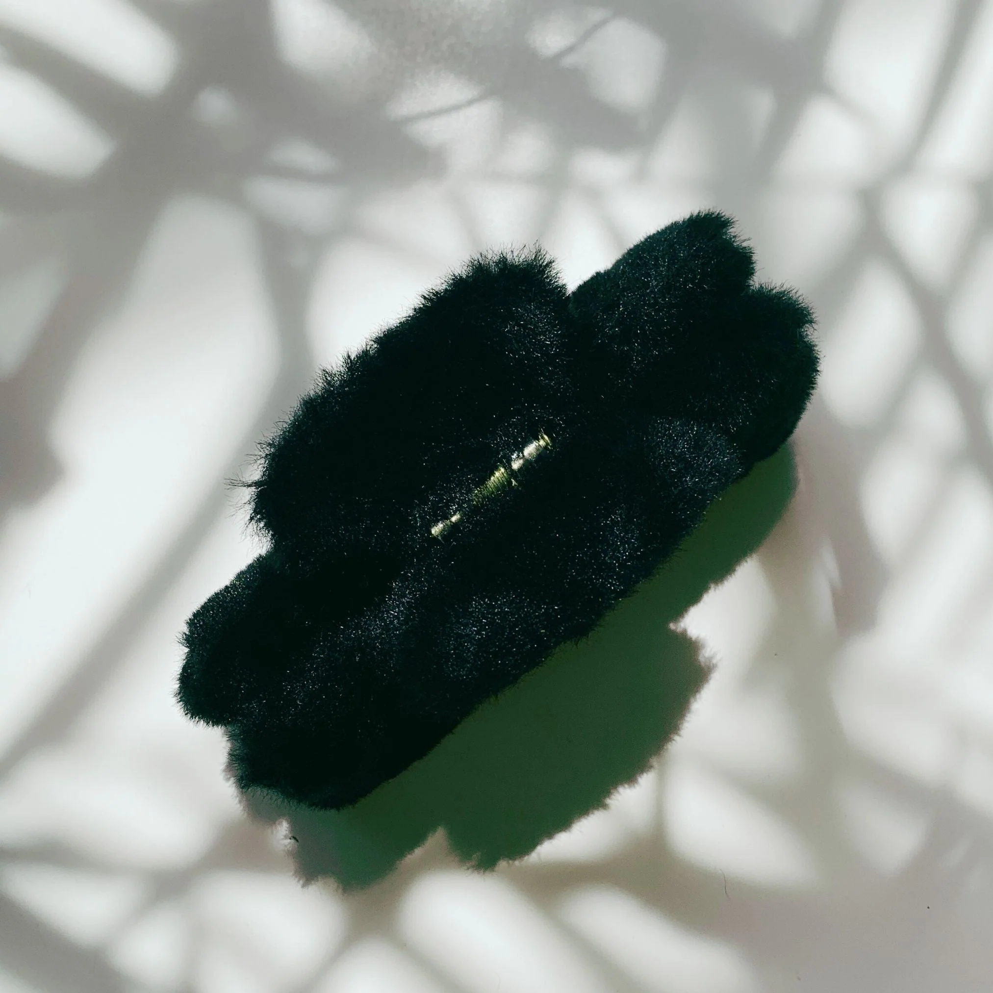 Velvet Claws Hair Clip | Rectangle Plush in Faux Fur Black - Image 3