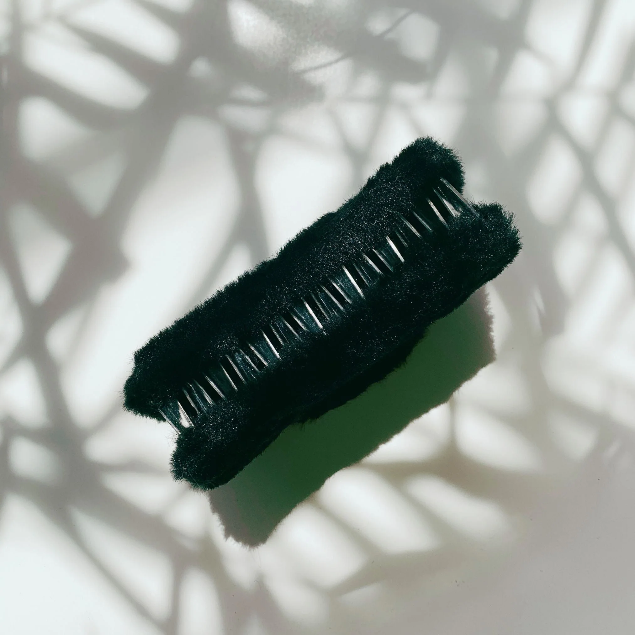 Velvet Claws Hair Clip | Rectangle Plush in Faux Fur Black - Image 4
