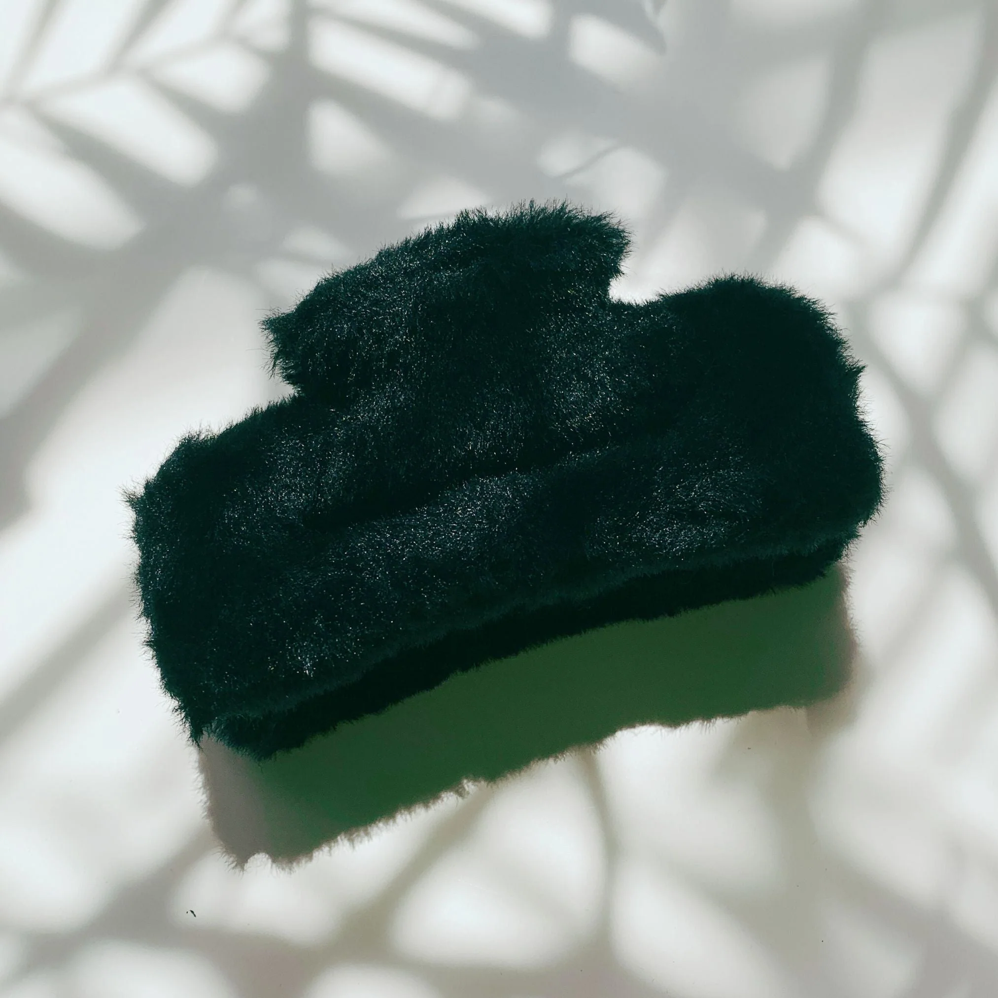 Velvet Claws Hair Clip | Rectangle Plush in Faux Fur Black - Image 6