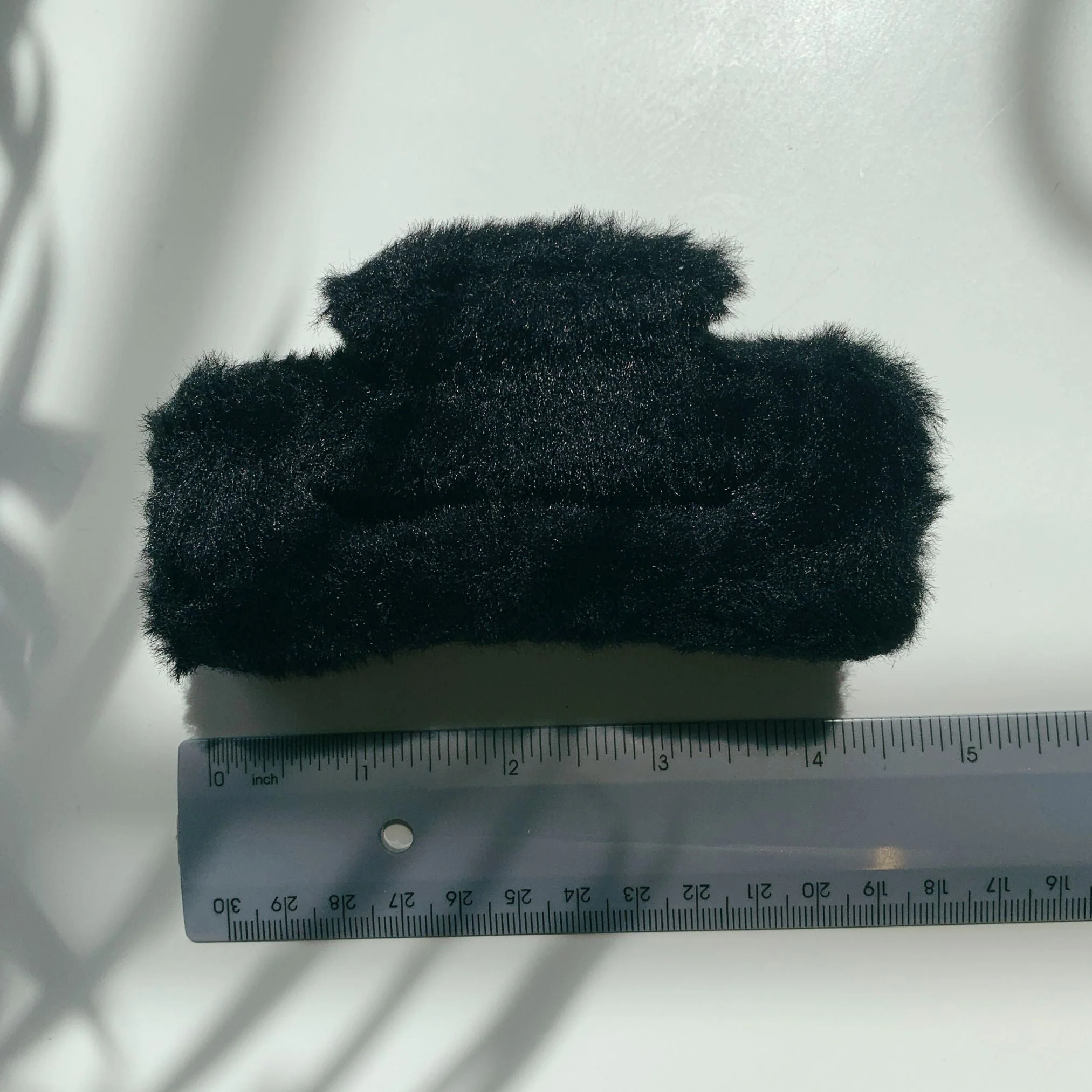 Velvet Claws Hair Clip | Rectangle Plush in Faux Fur Black - Image 8
