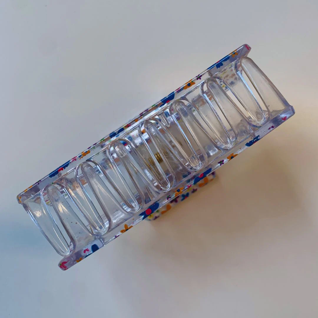 Velvet Claws Hair Clip | The Crystal in Hippie Flowers Hair Claw - Image 3