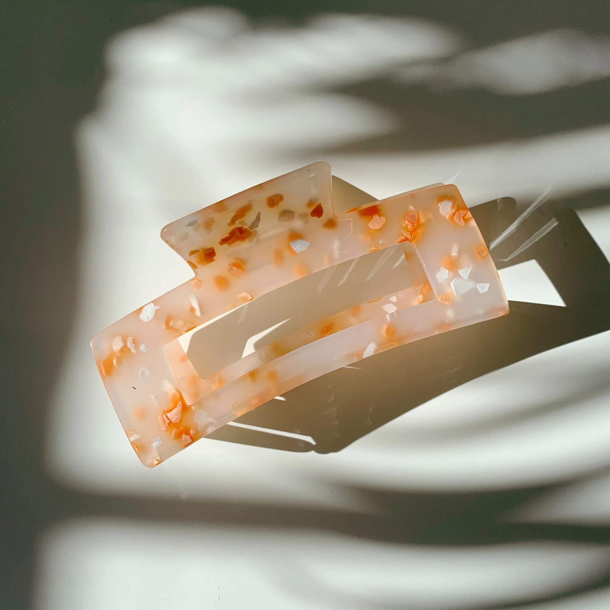 Velvet Claws Hair Clip | The Diana in Peach Confetti - Image 7