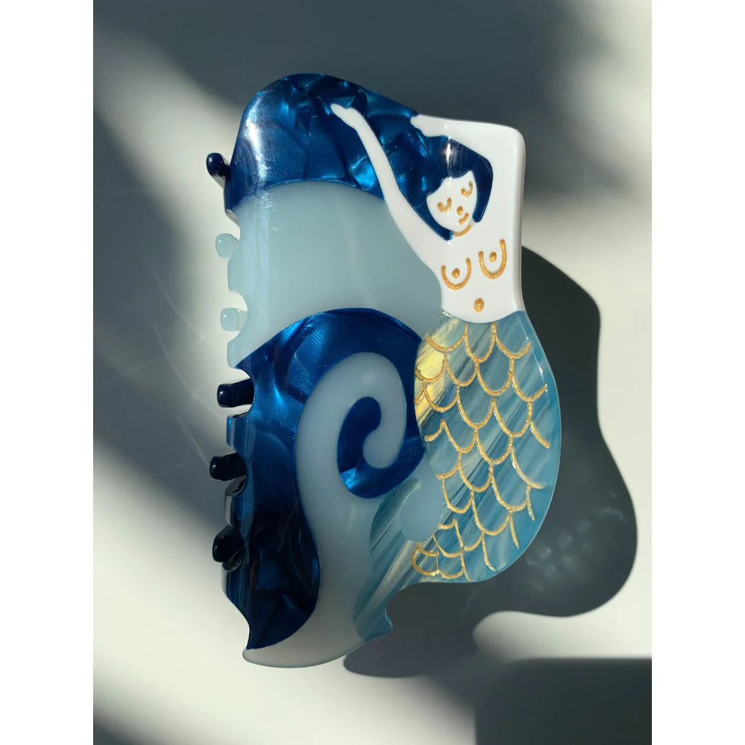 Velvet Claws Hair Clip | The Mermaid in Nudie Blue Hair Claw - Image 2