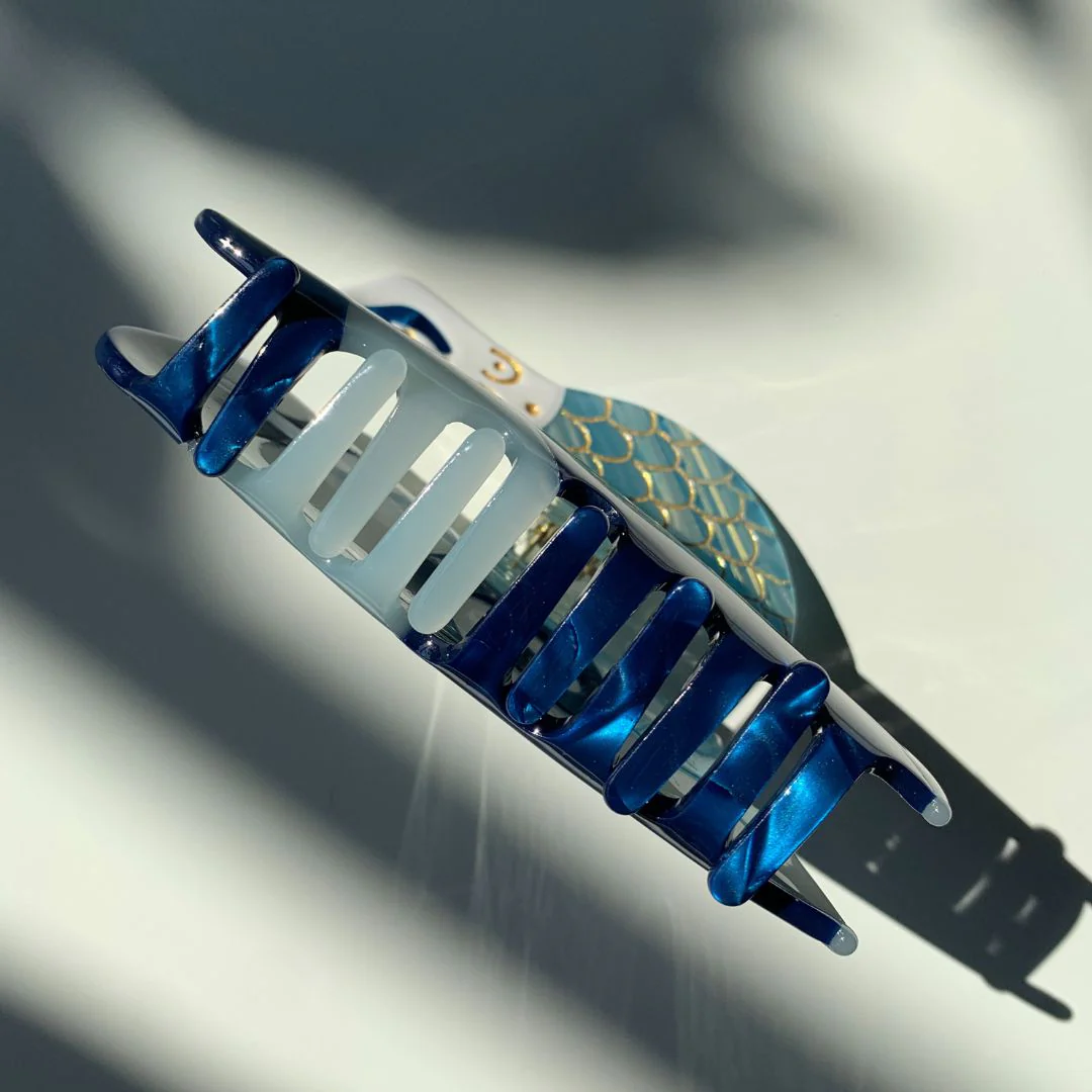 Velvet Claws Hair Clip | The Mermaid in Nudie Blue Hair Claw - Image 4