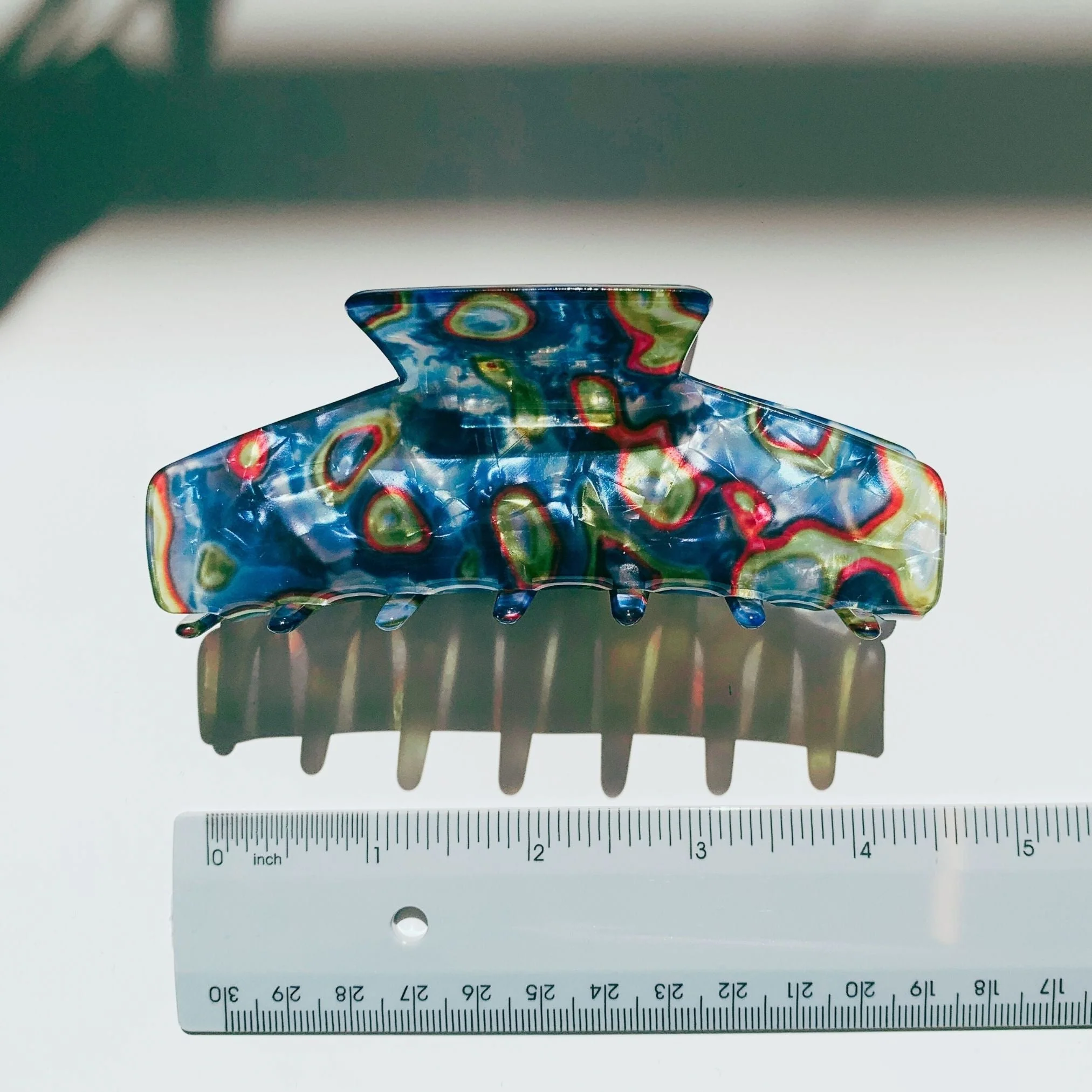 Velvet Claws Hair Clip | The Psychedelic in Blue Acid Trip Hair Claw - Image 8