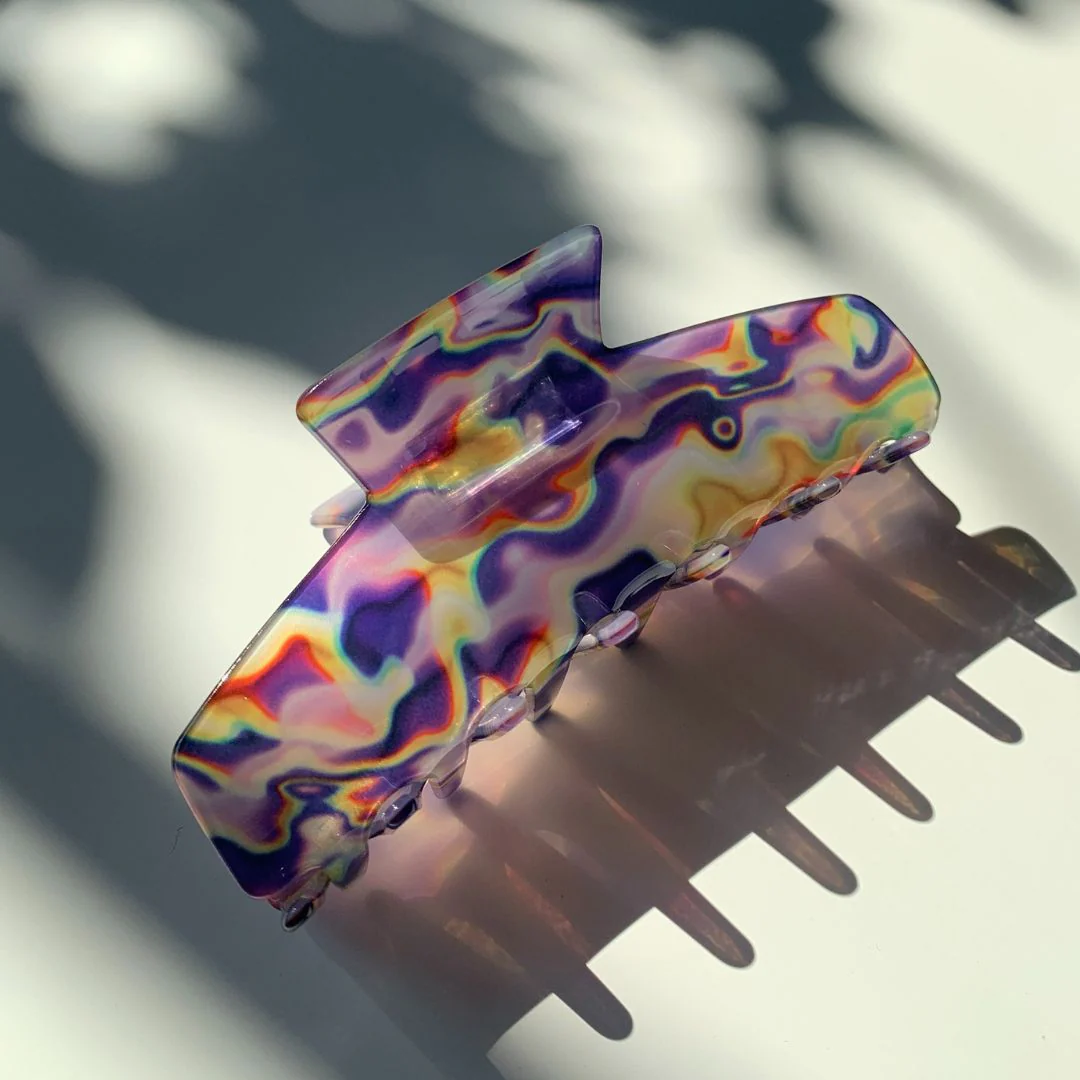 Velvet Claws Hair Clip | The Psychedelic in Purple Trip Hair Claw - Image 2