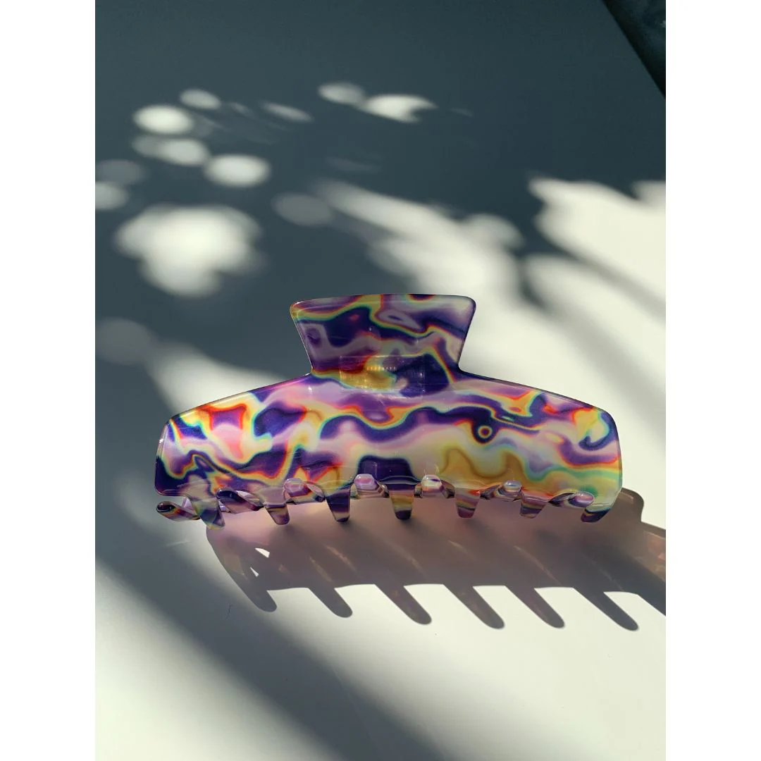 Velvet Claws Hair Clip | The Psychedelic in Purple Trip Hair Claw - Image 6