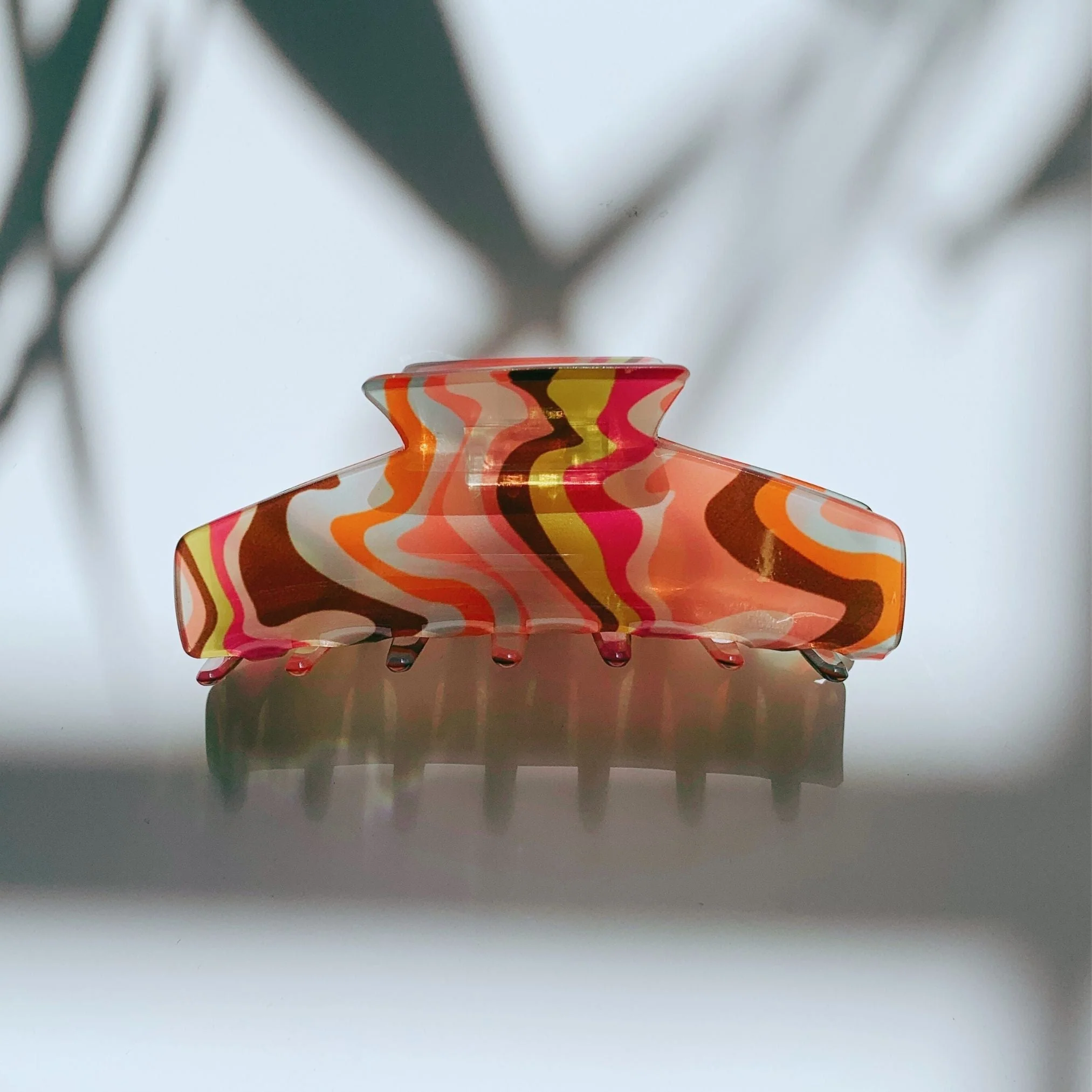Velvet Claws Hair Clip | The Psychedelic in Wavy Tangerine Hair Claw - Image 2