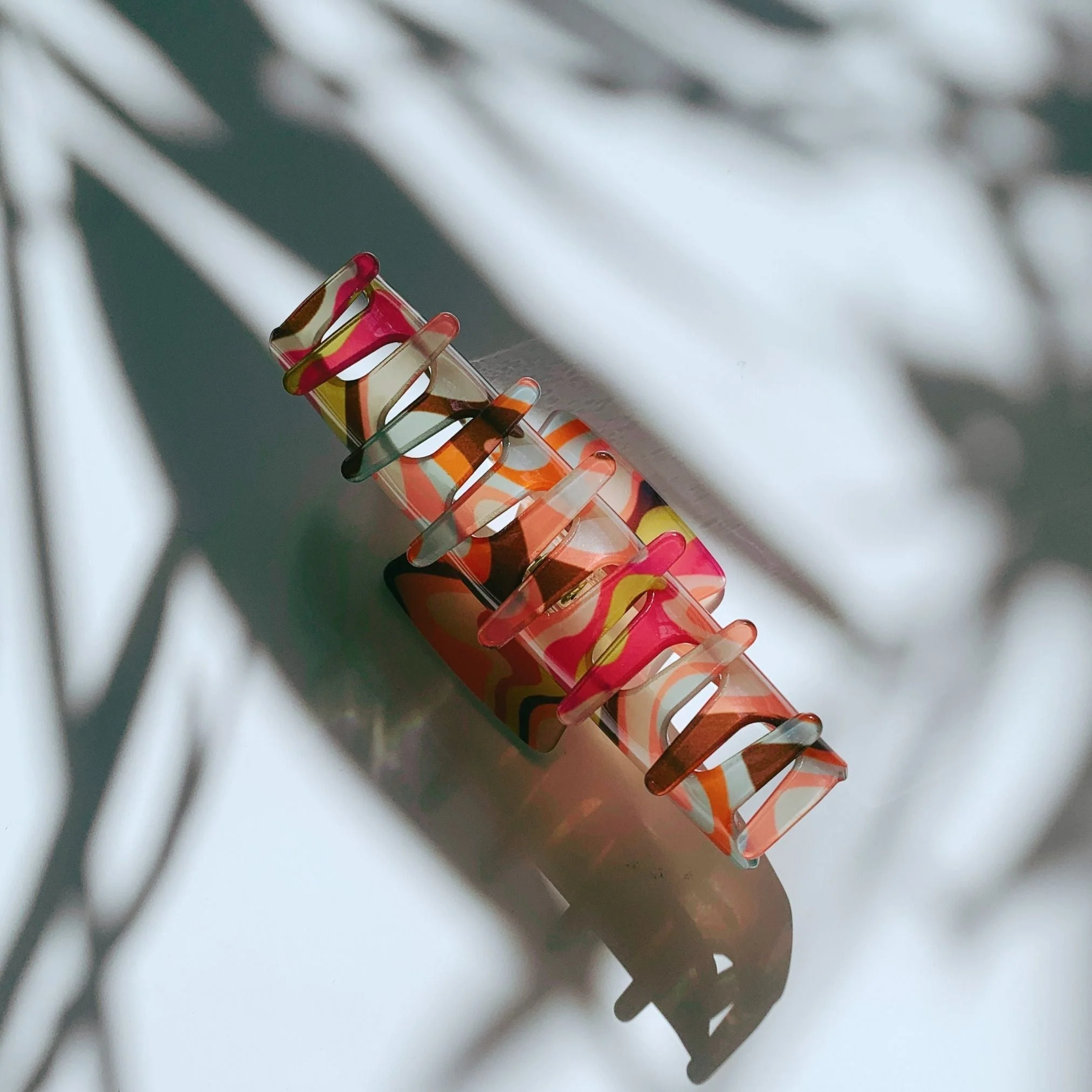 Velvet Claws Hair Clip | The Psychedelic in Wavy Tangerine Hair Claw - Image 4