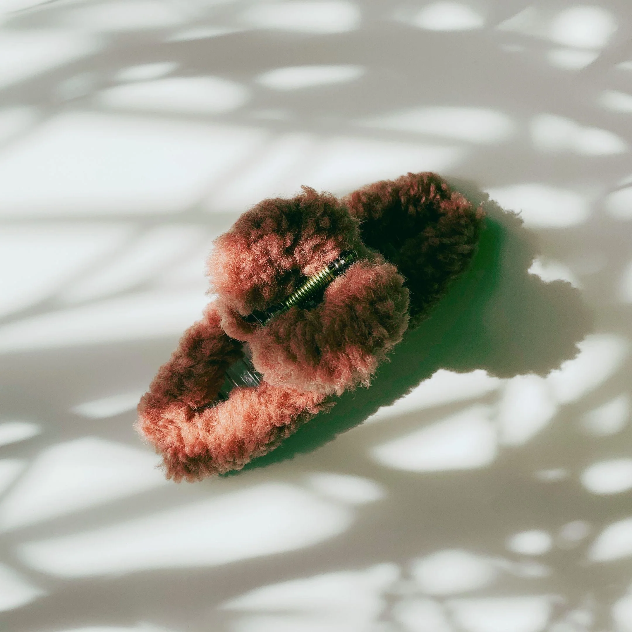 Velvet Claws Hair Clip | Triangle Plush in Copper Mauve Faux Fur Hair Claw - Image 2