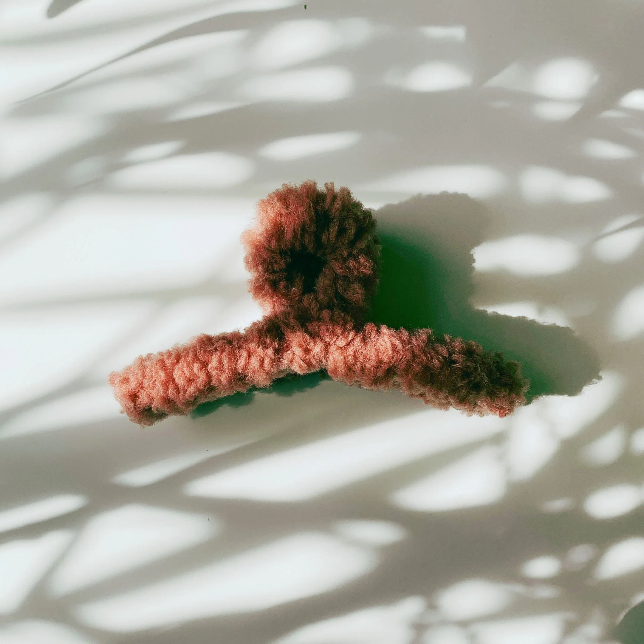 Velvet Claws Hair Clip | Triangle Plush in Copper Mauve Faux Fur Hair Claw - Image 4