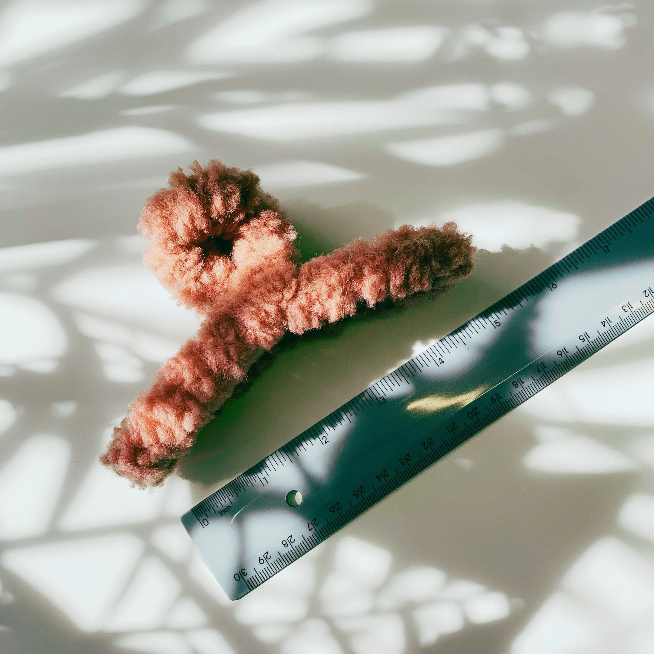 Velvet Claws Hair Clip | Triangle Plush in Copper Mauve Faux Fur Hair Claw - Image 6