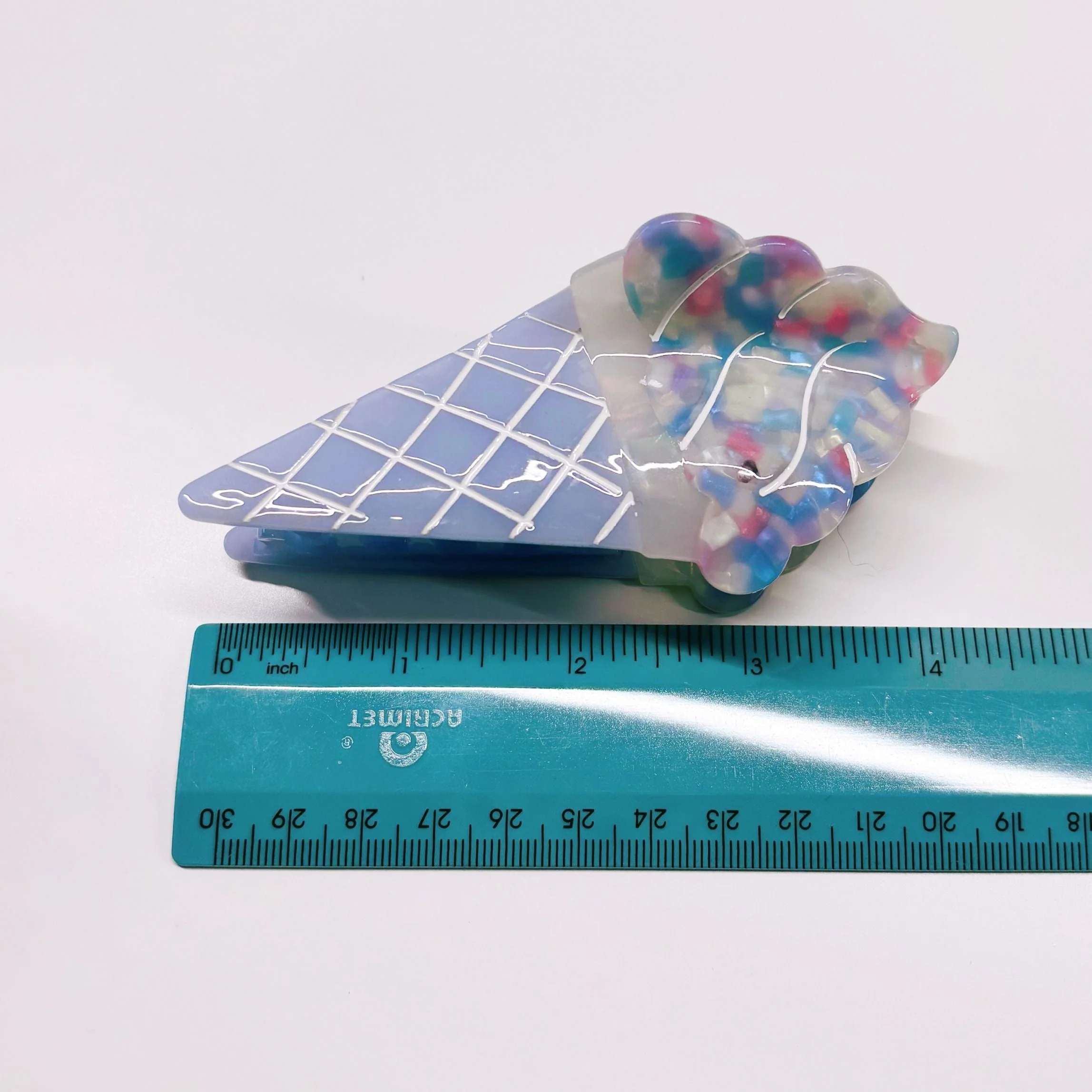 Velvet Claws Ice Cream Cone in Frosty Blue Hair Claw - Image 8