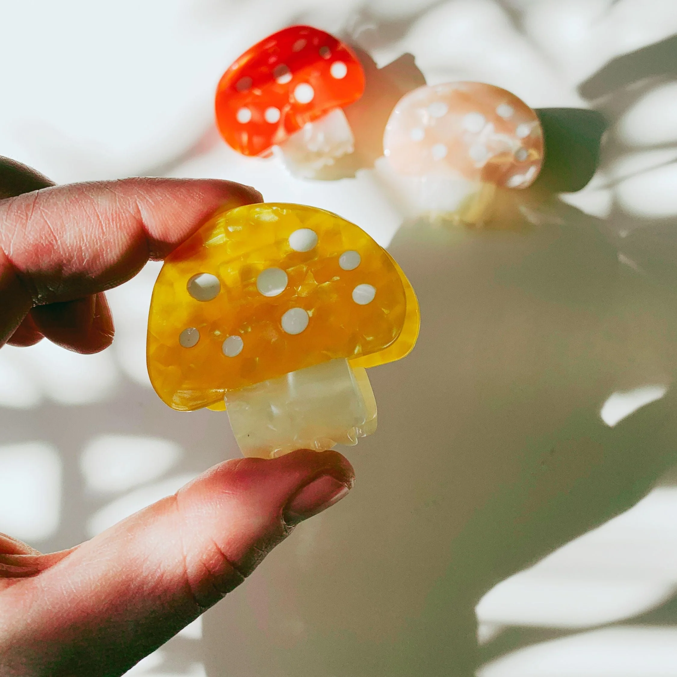 Velvet Claws Mini Mushroom Hair Clip in Orange - Image 6