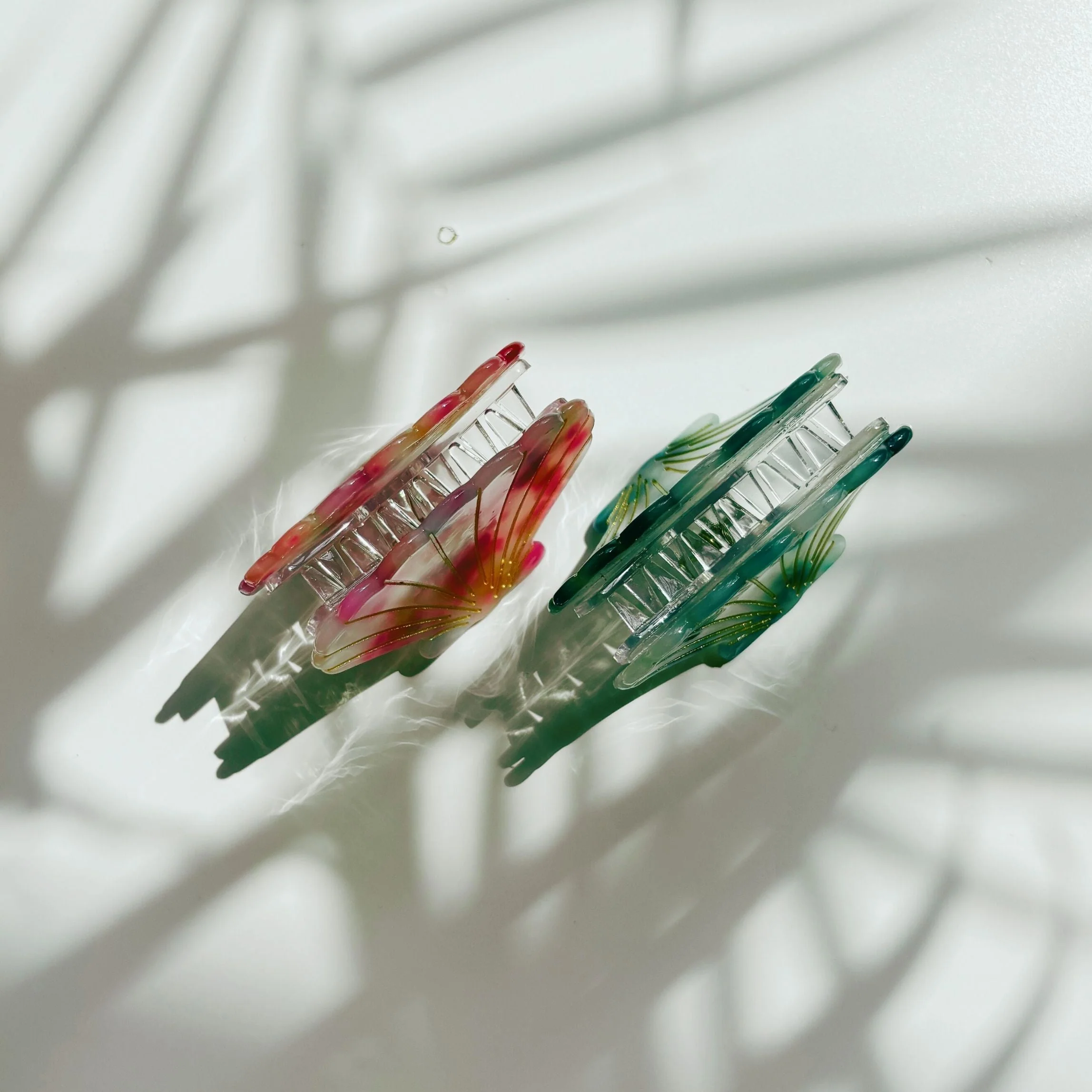 Velvet Claws Seashell Claw Set of 2: Aqua and Coral | Hair Claw Clip - Image 4