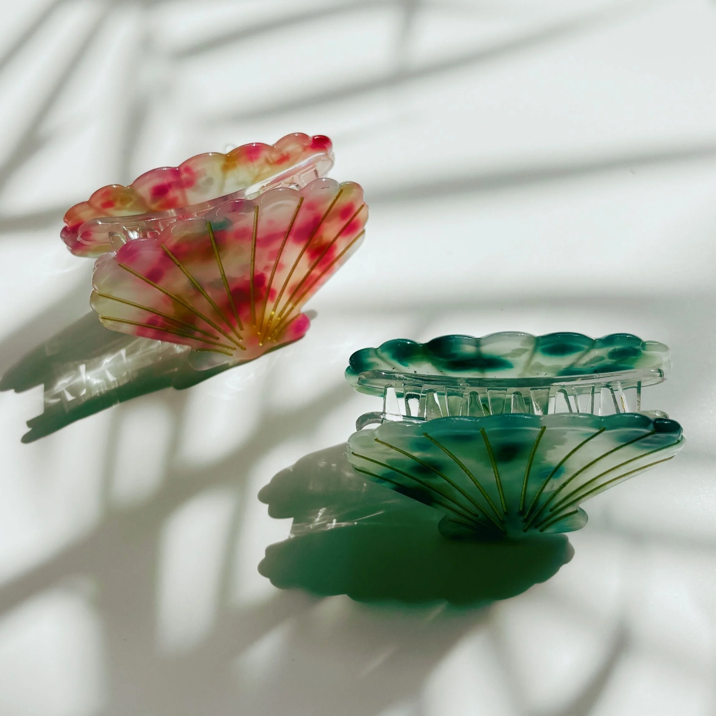 Velvet Claws Seashell Claw Set of 2: Aqua and Coral | Hair Claw Clip - Image 5