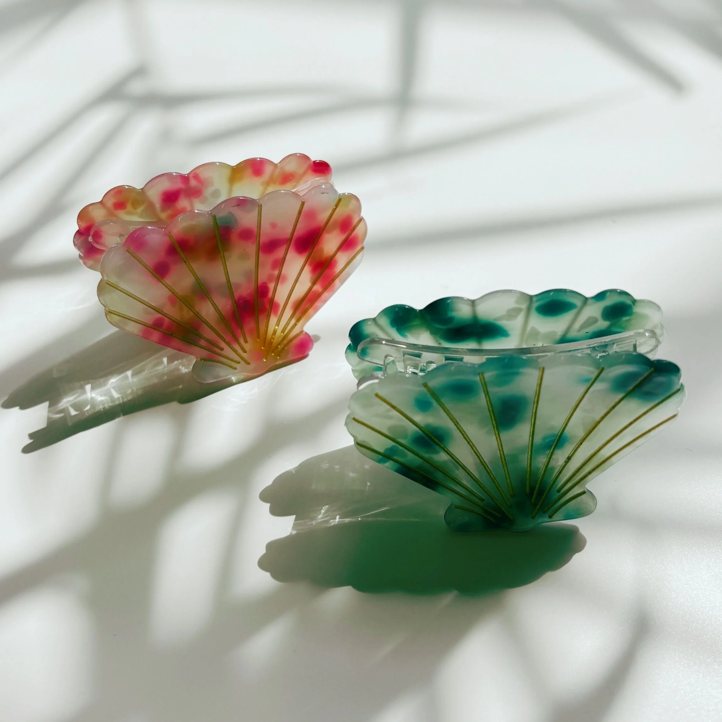 Velvet Claws Seashell Claw Set of 2: Aqua and Coral | Hair Claw Clip - Image 7