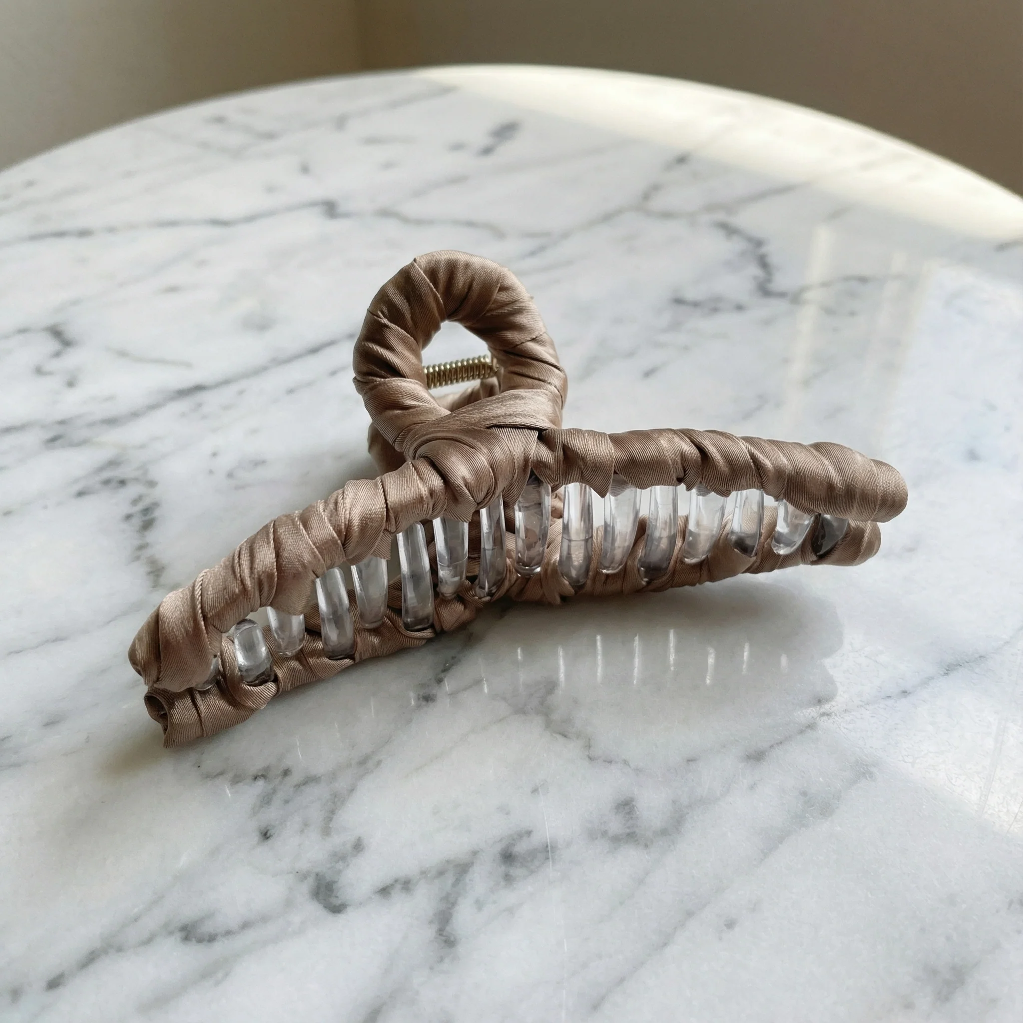 Velvet Claws Ultra Profesh Satin Wrapped Thin Hair Claw in Bronze - Image 2