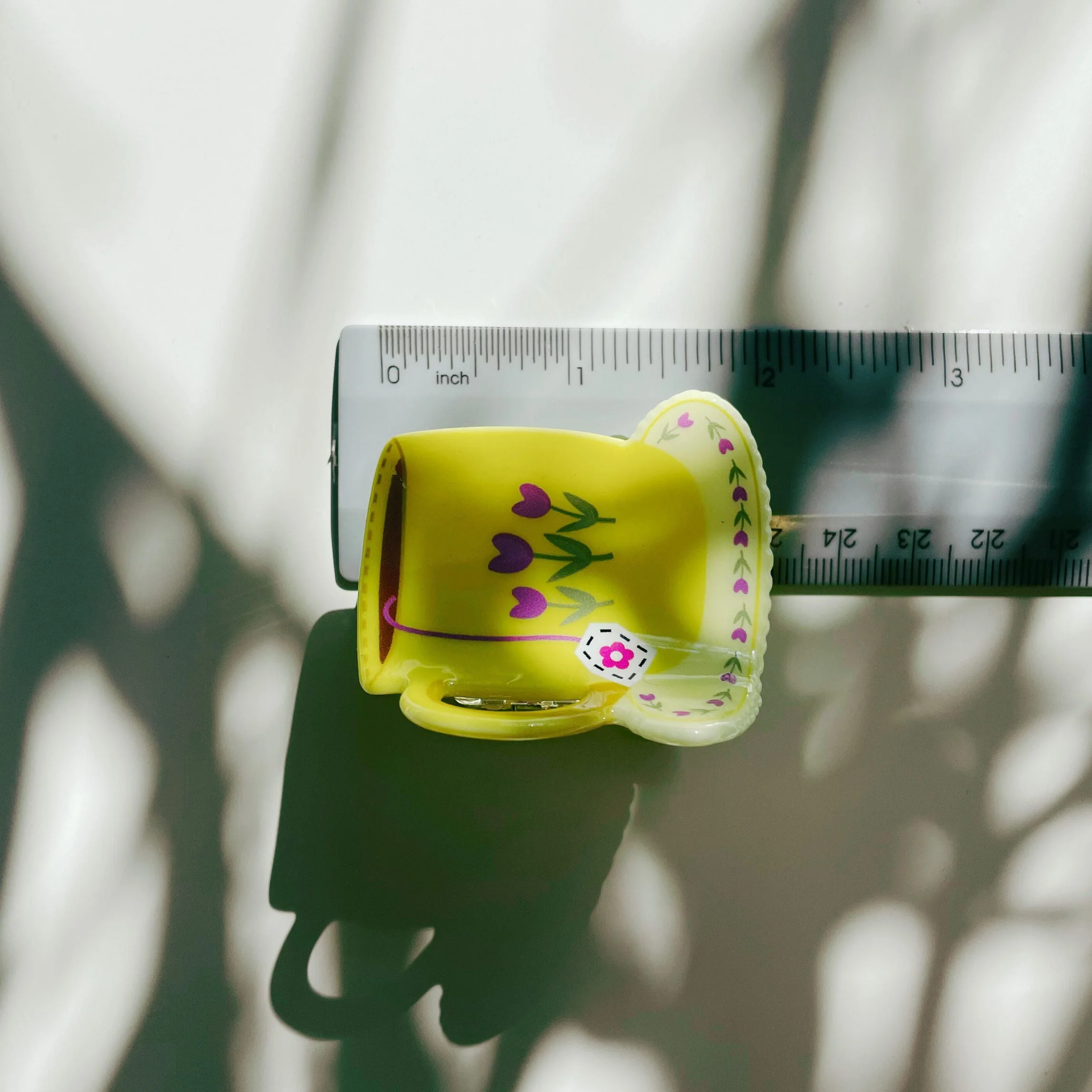 Velvet Claws Yellow Tea Cup with Flowers Hair Claw - Image 5