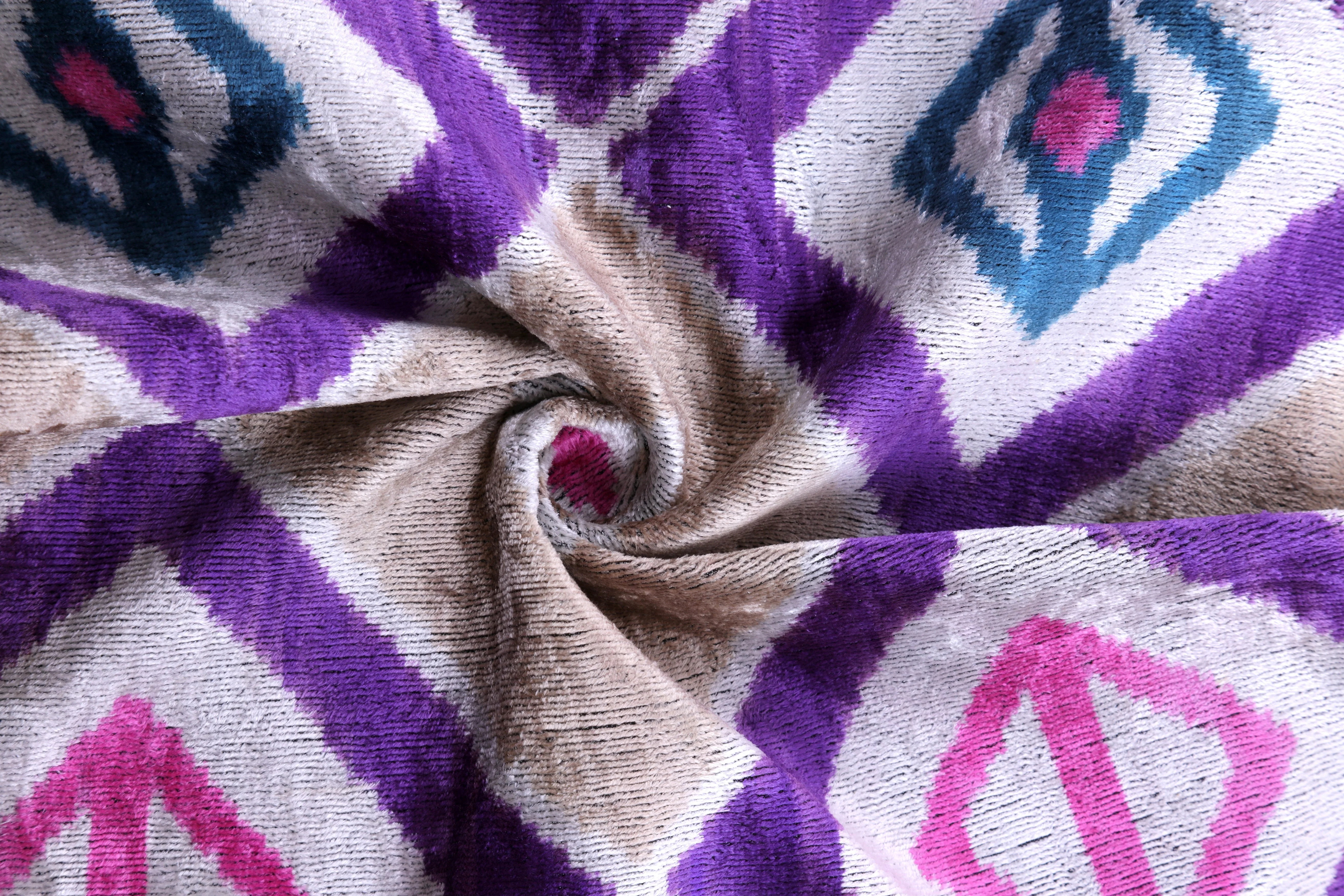 Velvet Diamond Ikat Throw Pillow – Purple & Pink | 20x20" - Image 2