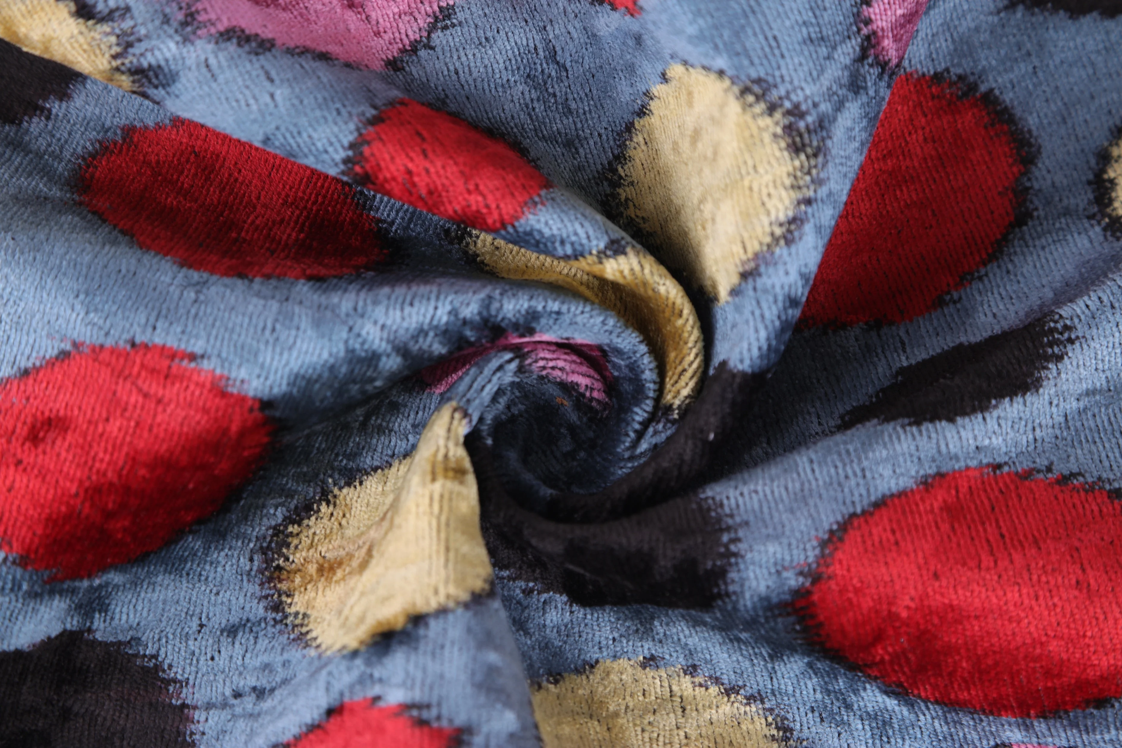 Velvet Polka Dot Silk Pillow – 16x24 Ikat Design | Luxury Handmade Throw Pillow - Image 2