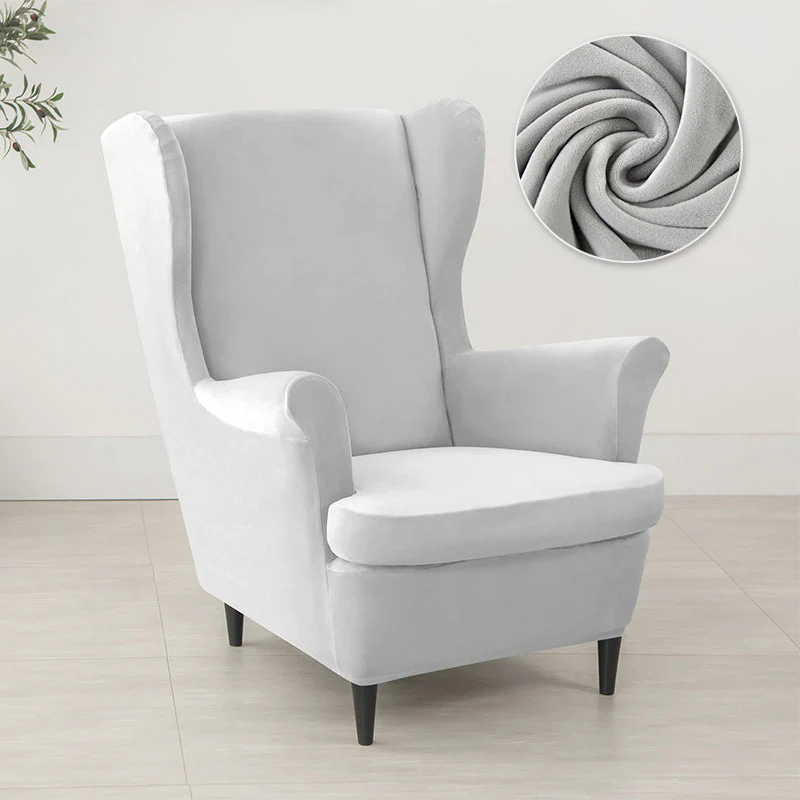 Velvet Wing Chair Cover Stretch Spandex Wingback Chair Cover Elastic Armchair Cover Sofa Covers with Seat Cushion Cover - Image 10