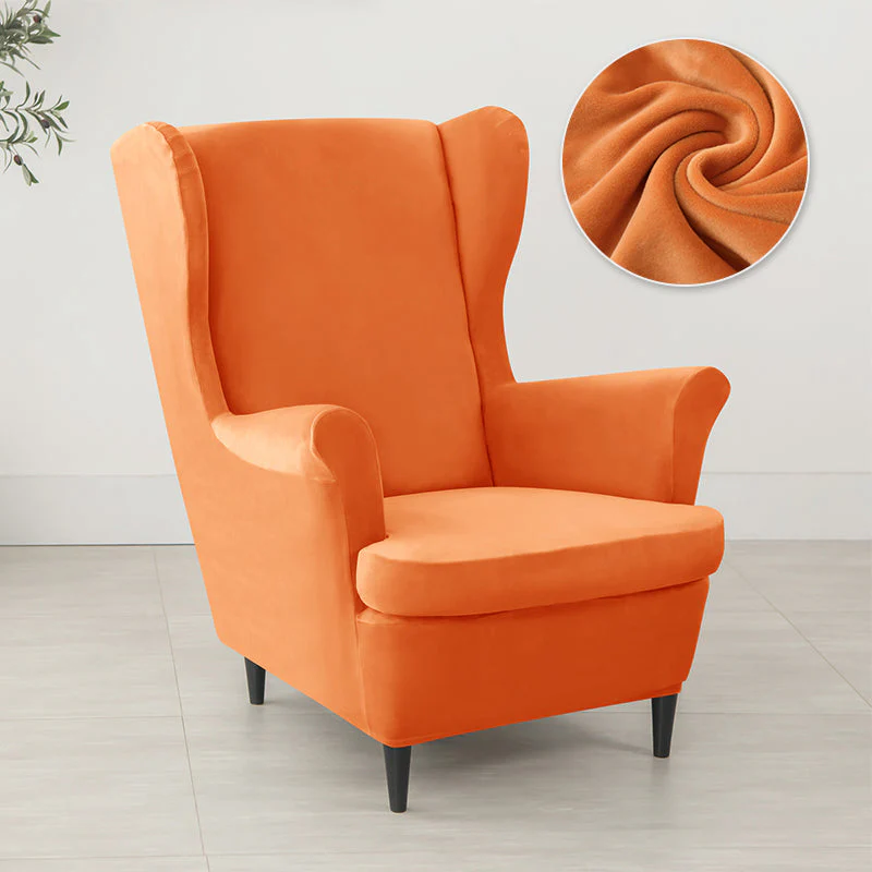 Velvet Wing Chair Cover Stretch Spandex Wingback Chair Cover Elastic Armchair Cover Sofa Covers with Seat Cushion Cover - Image 13