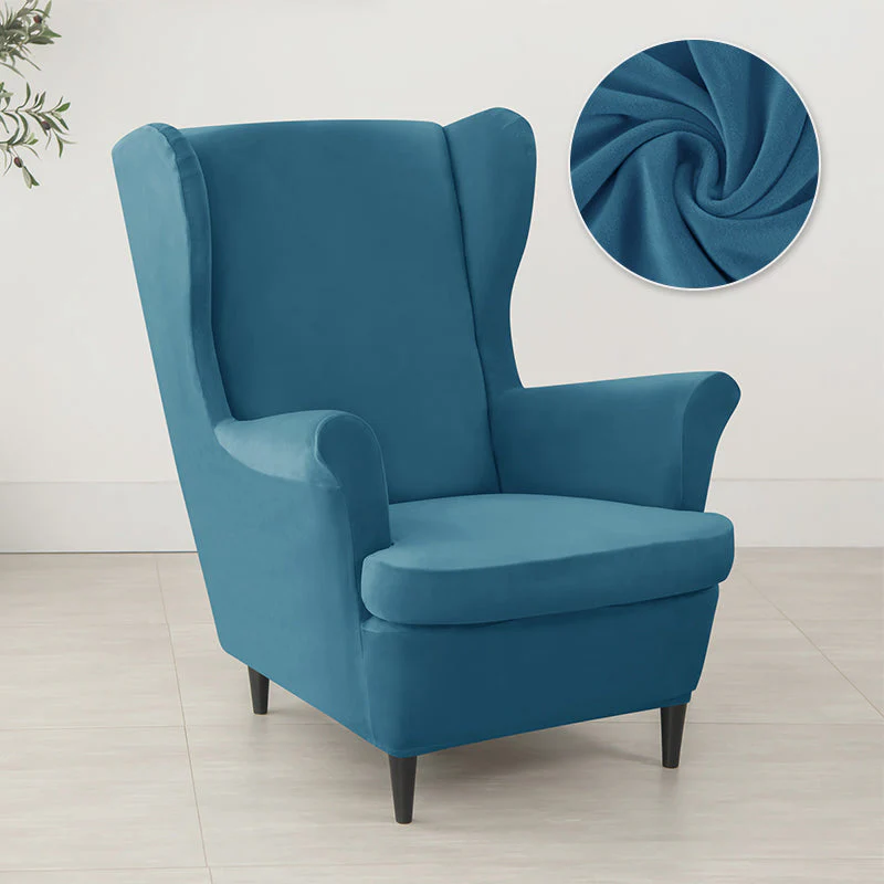 Velvet Wing Chair Cover Stretch Spandex Wingback Chair Cover Elastic Armchair Cover Sofa Covers with Seat Cushion Cover - Image 15
