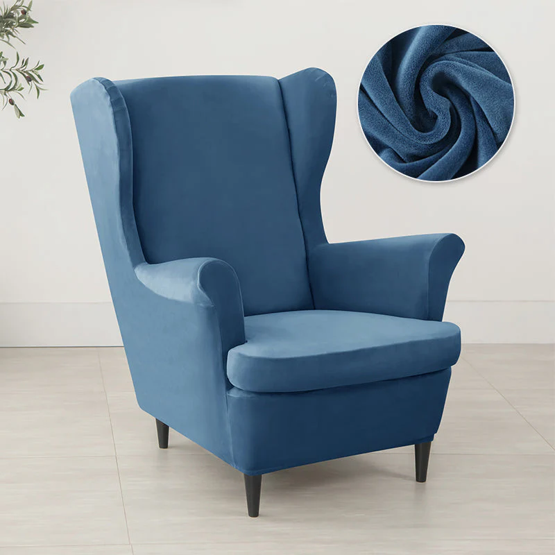 Velvet Wing Chair Cover Stretch Spandex Wingback Chair Cover Elastic Armchair Cover Sofa Covers with Seat Cushion Cover - Image 17