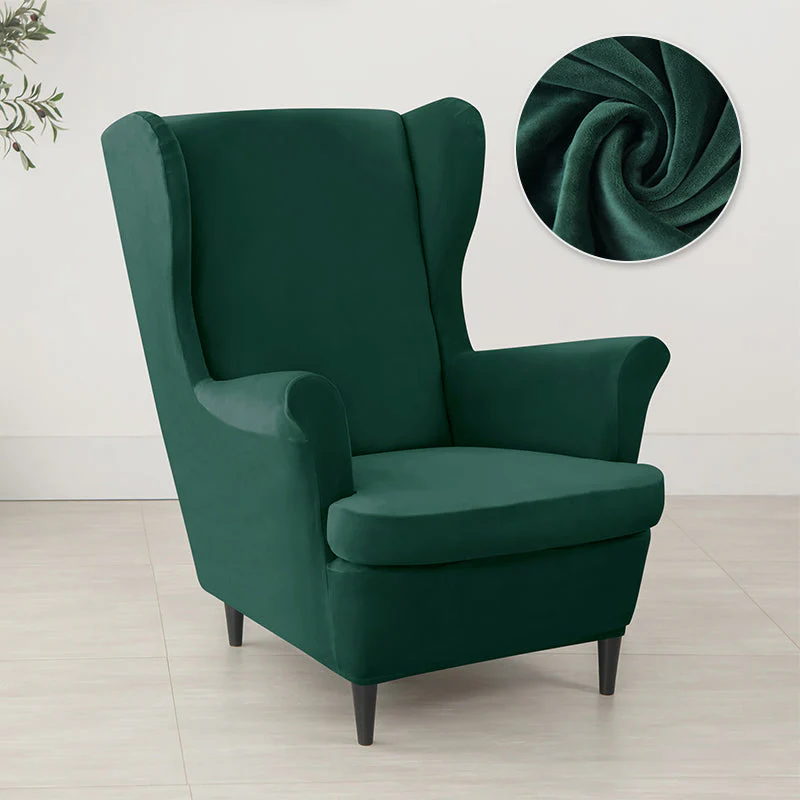 Velvet Wing Chair Cover Stretch Spandex Wingback Chair Cover Elastic Armchair Cover Sofa Covers with Seat Cushion Cover - Image 19