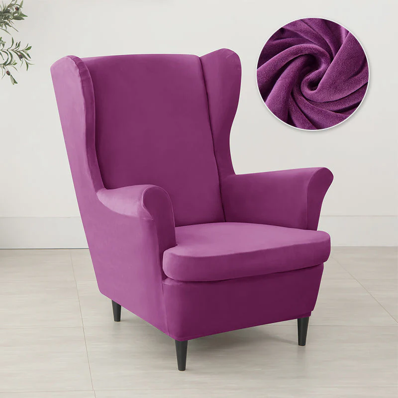 Velvet Wing Chair Cover Stretch Spandex Wingback Chair Cover Elastic Armchair Cover Sofa Covers with Seat Cushion Cover - Image 23
