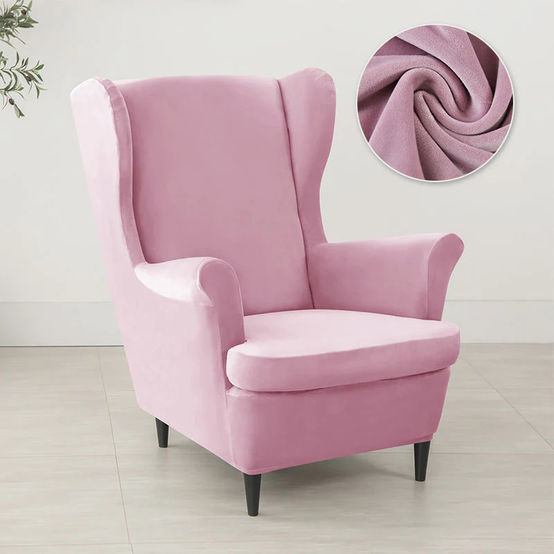 Velvet Wing Chair Cover Stretch Spandex Wingback Chair Cover Elastic Armchair Cover Sofa Covers with Seat Cushion Cover - Image 9