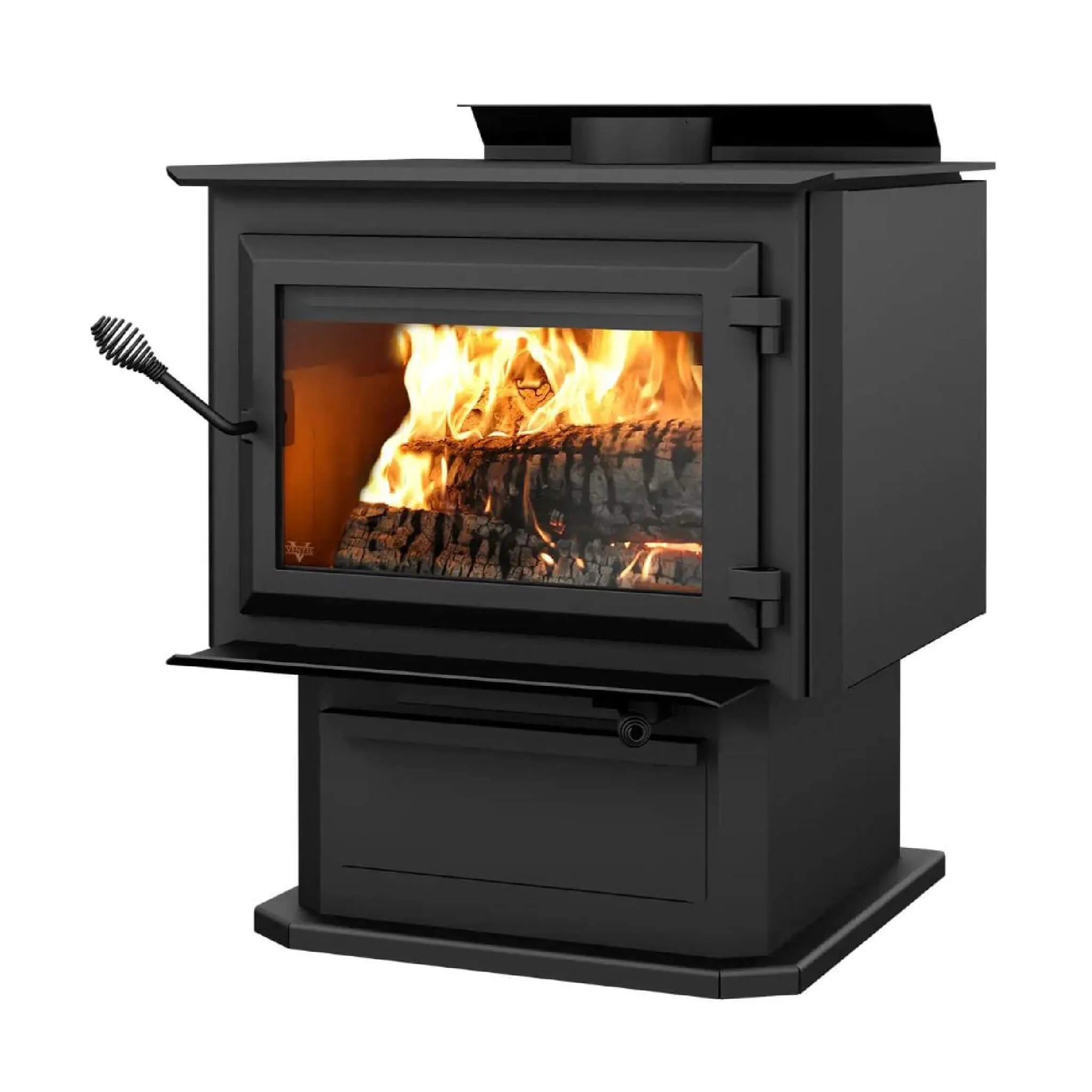Ventis Small Wood Direct Vent Wood Stove On Pedestal With Blower (SAK35042) - Image 3