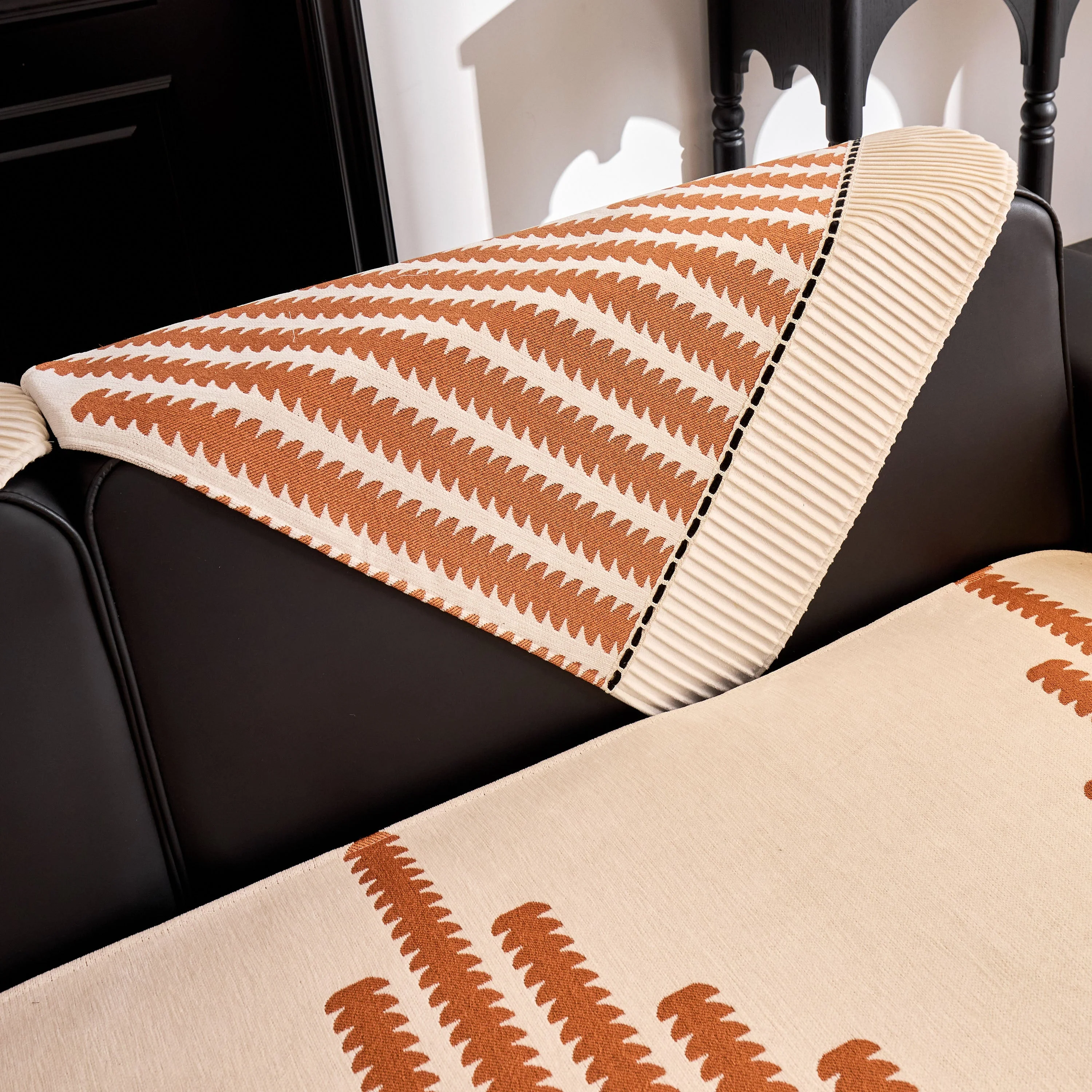 Vertical Stripes Sectional Sofa Cover Slipcover - Non-Slip, Fits L-Shape Couches - Image 106