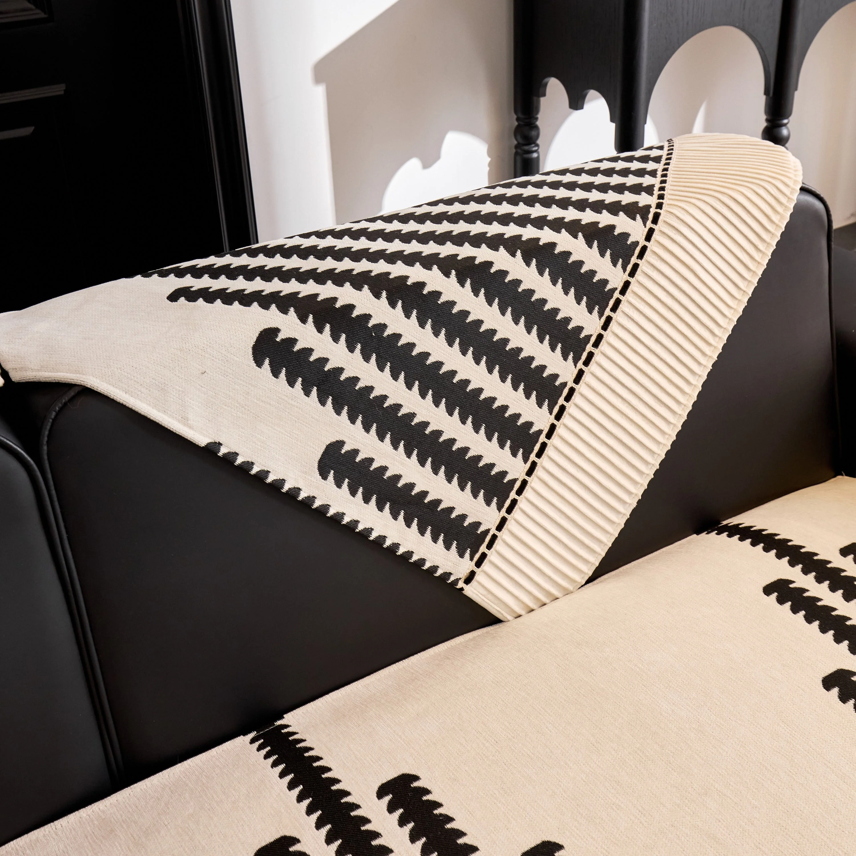 Vertical Stripes Sectional Sofa Cover Slipcover - Non-Slip, Fits L-Shape Couches - Image 4