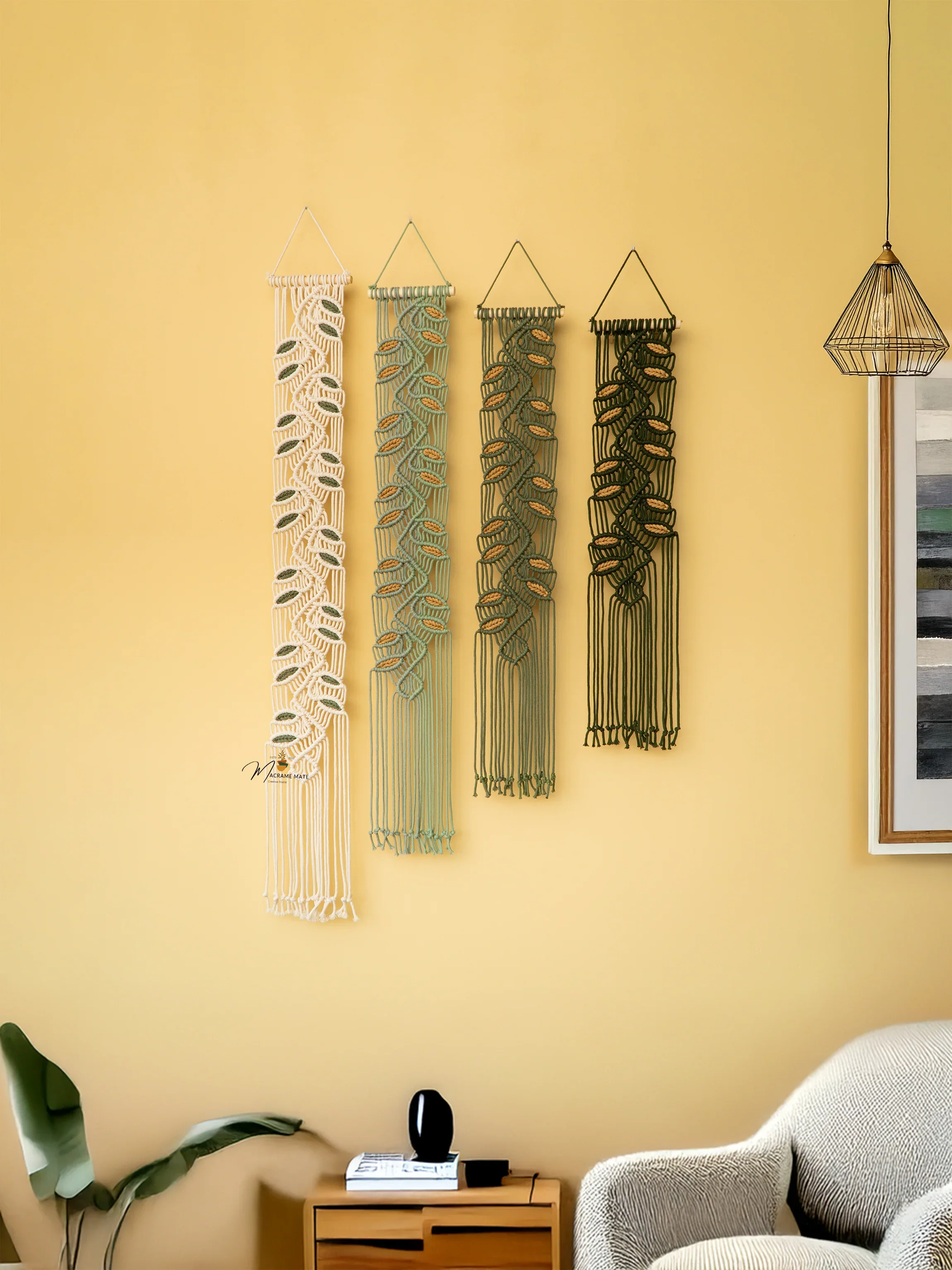 Vesta Green Macrame Wall Hangings - Image 11