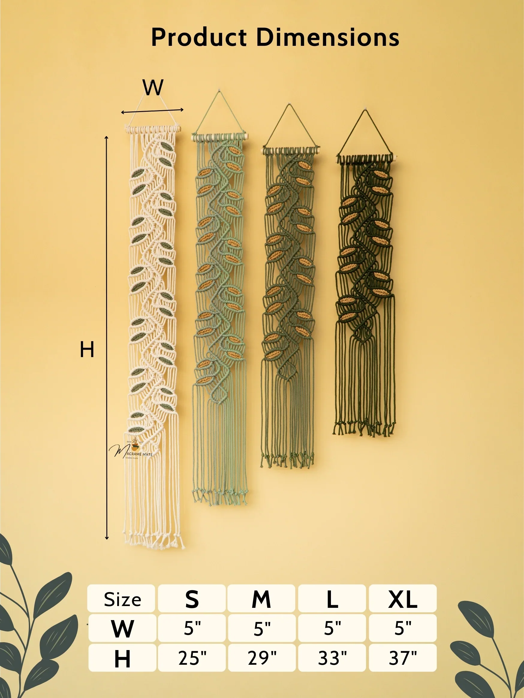 Vesta Green Macrame Wall Hangings - Image 2
