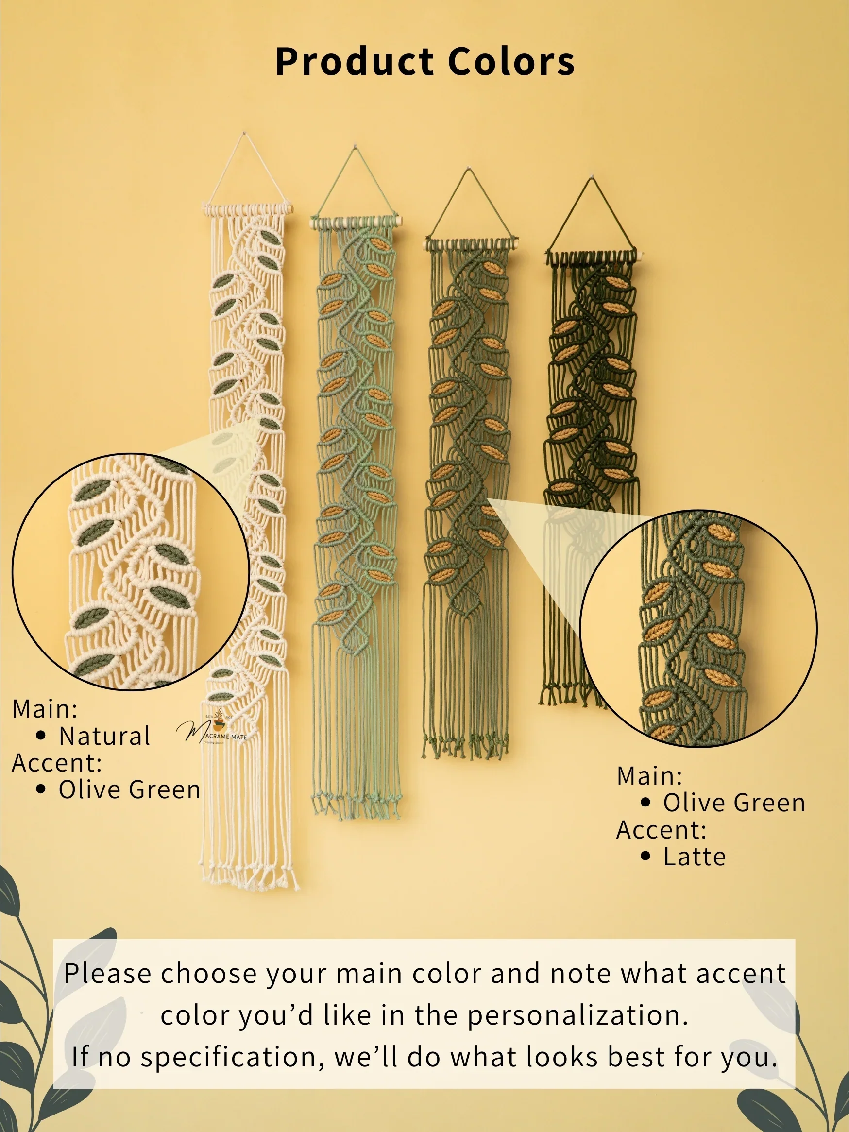 Vesta Green Macrame Wall Hangings - Image 3