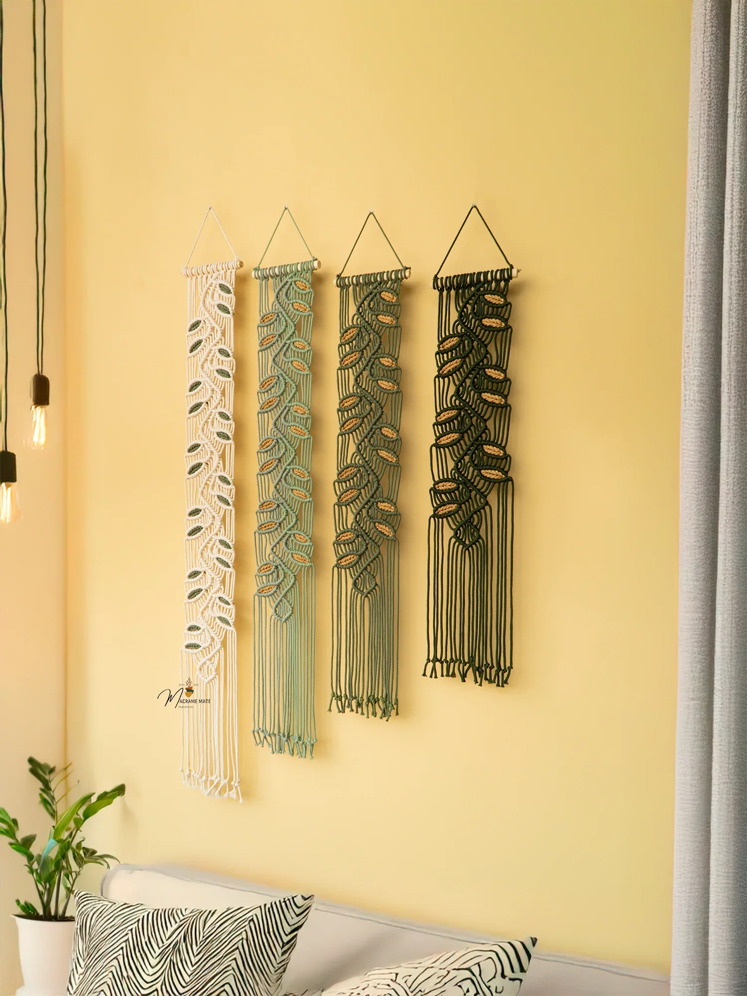 Vesta Green Macrame Wall Hangings - Image 6