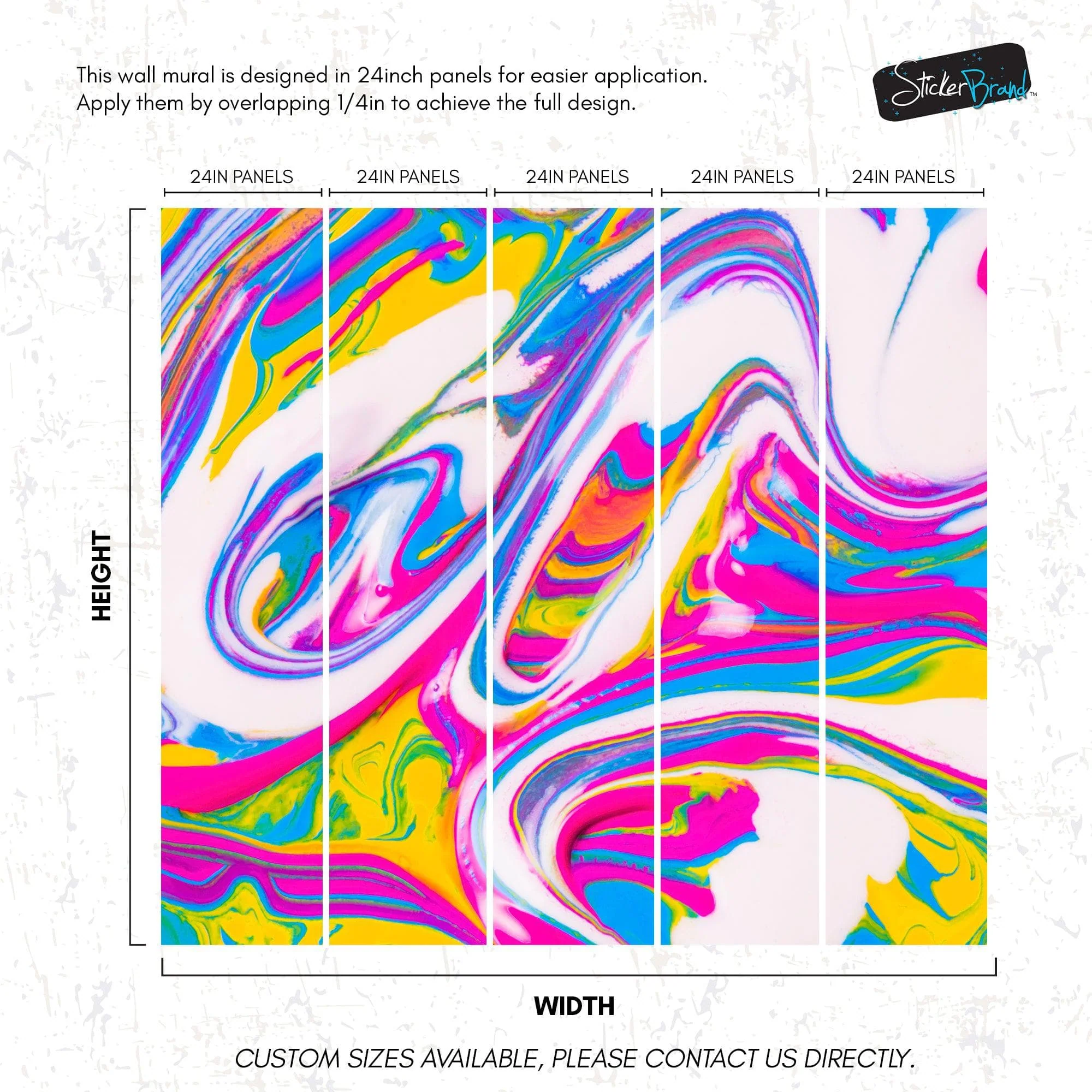 Vibrant Neon Ink Swirl Wallpaper. Abstract Pink, Yellow & Blue Colors. #6980 - Image 10