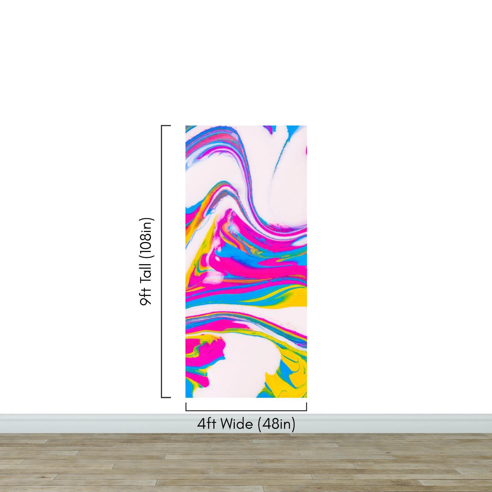 Vibrant Neon Ink Swirl Wallpaper. Abstract Pink, Yellow & Blue Colors. #6980 - Image 11